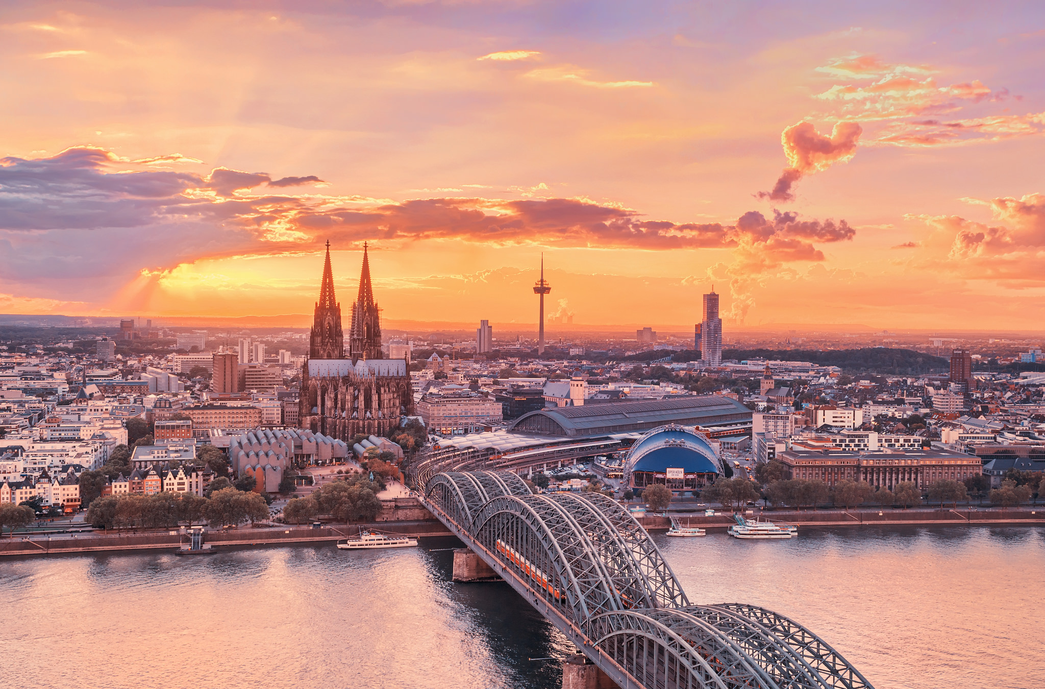 Wallpapers sunset Cologne Cathedral Cologne on the desktop