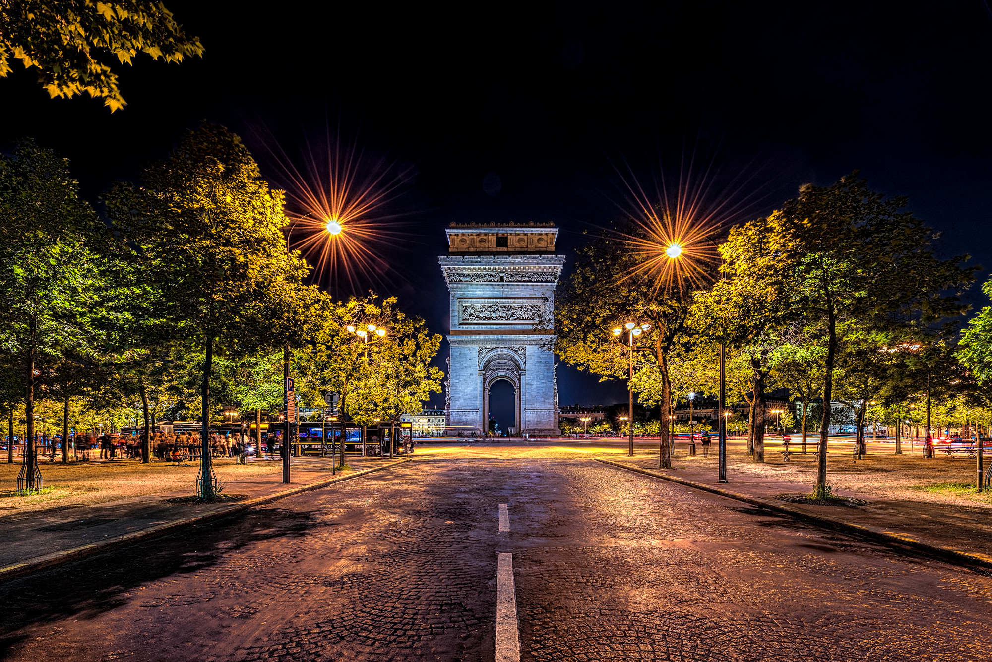 Wallpapers France trees night on the desktop