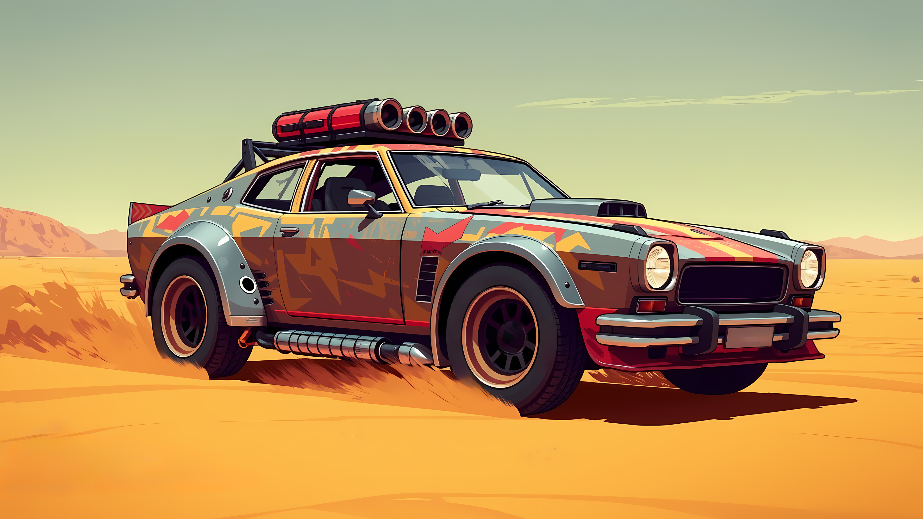 Бесплатное фото Гонка в пустыне