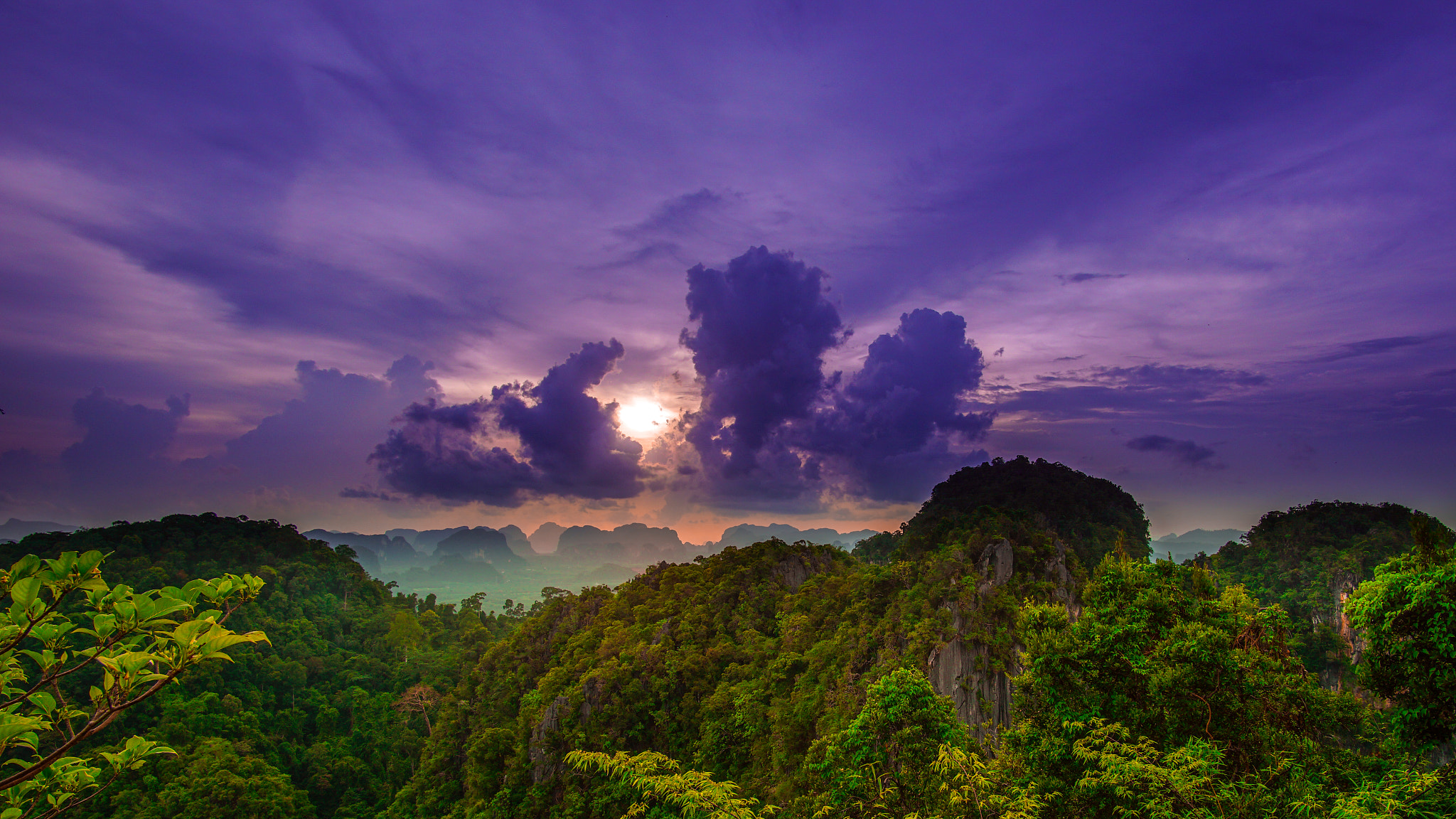 Обои Krabi District Thailand закат на рабочий стол