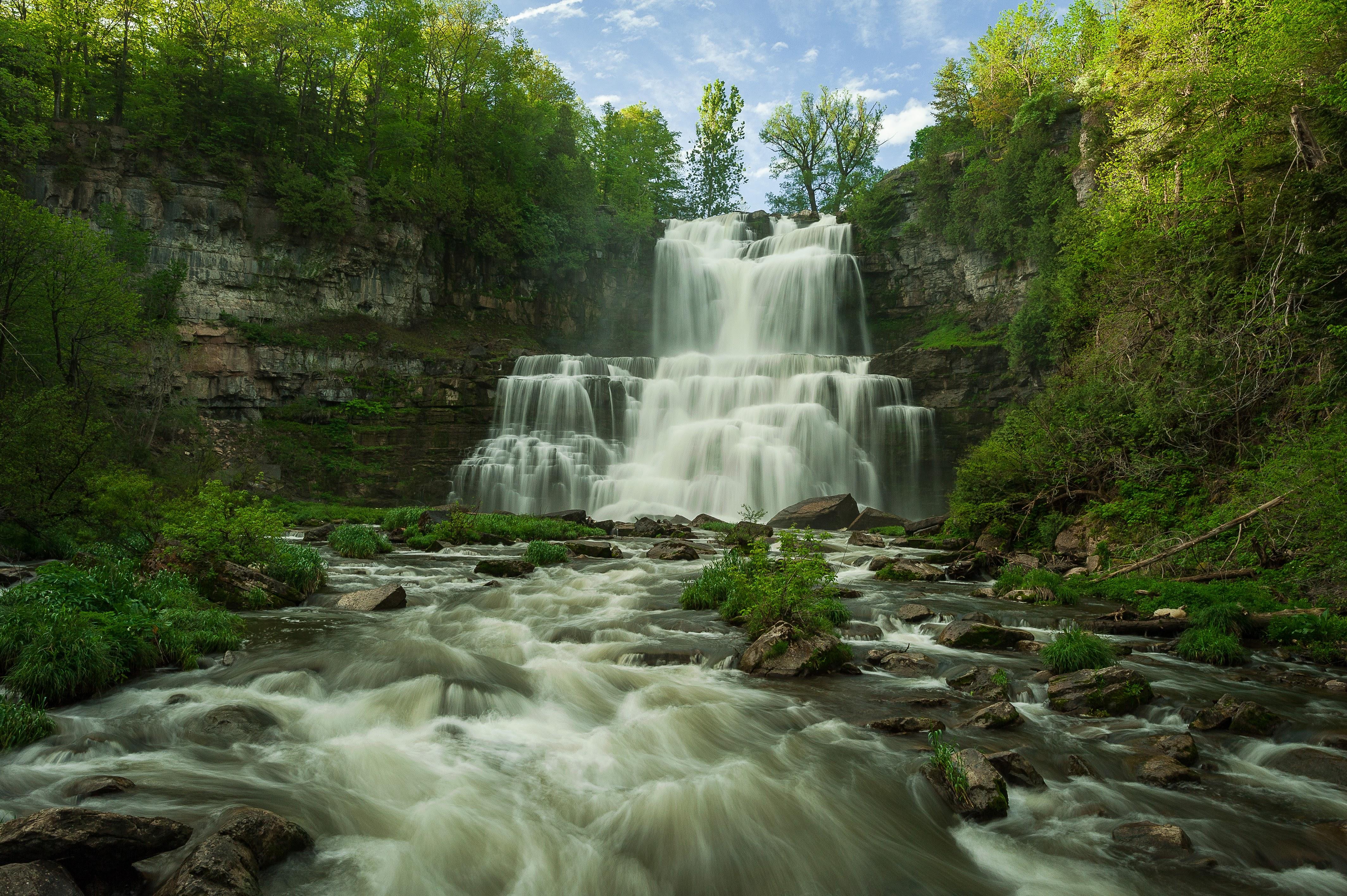 Wallpapers Waterfall Chittenango Cazenovia New York on the desktop