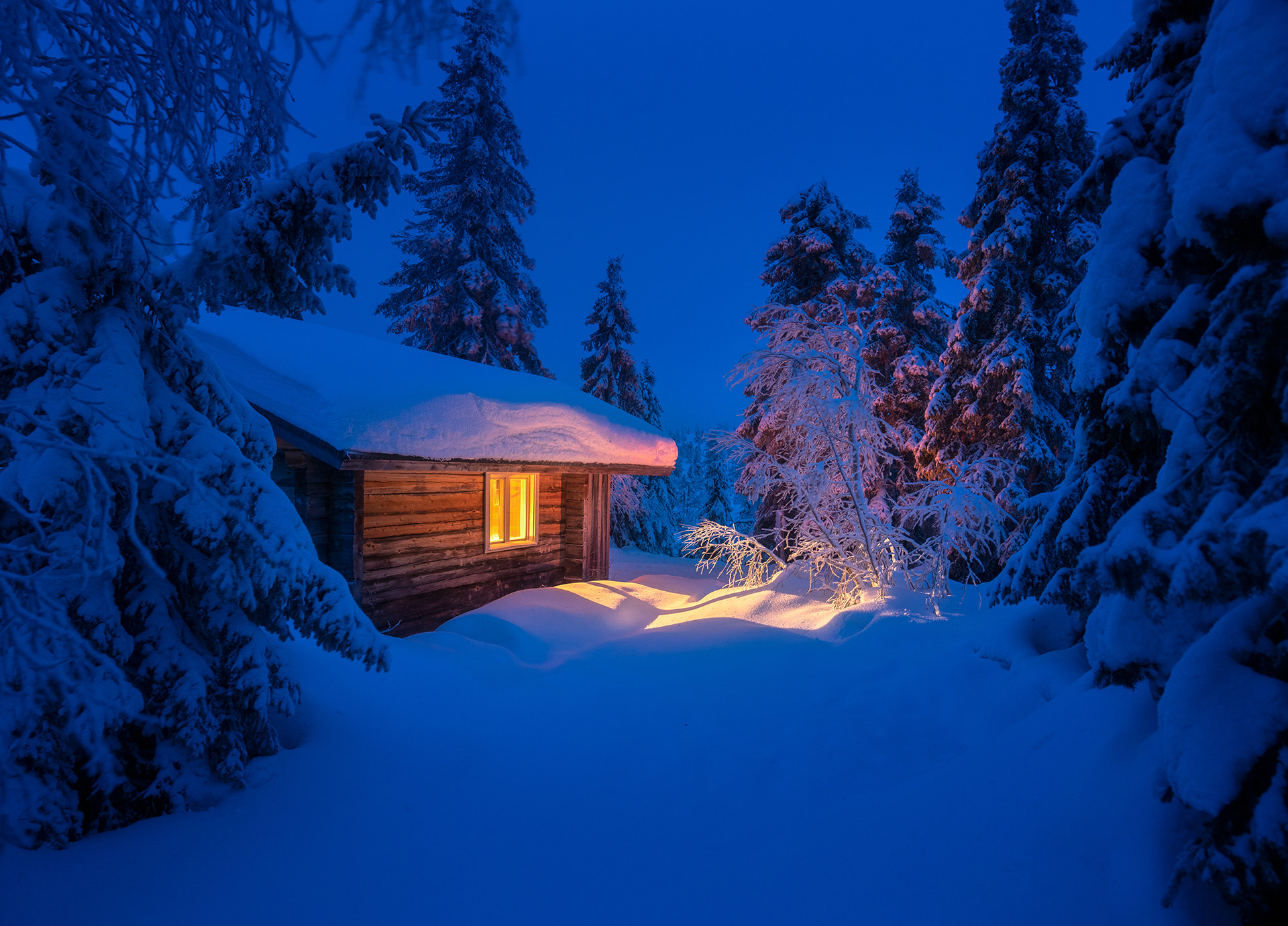 Free photo Winter lived in the hut