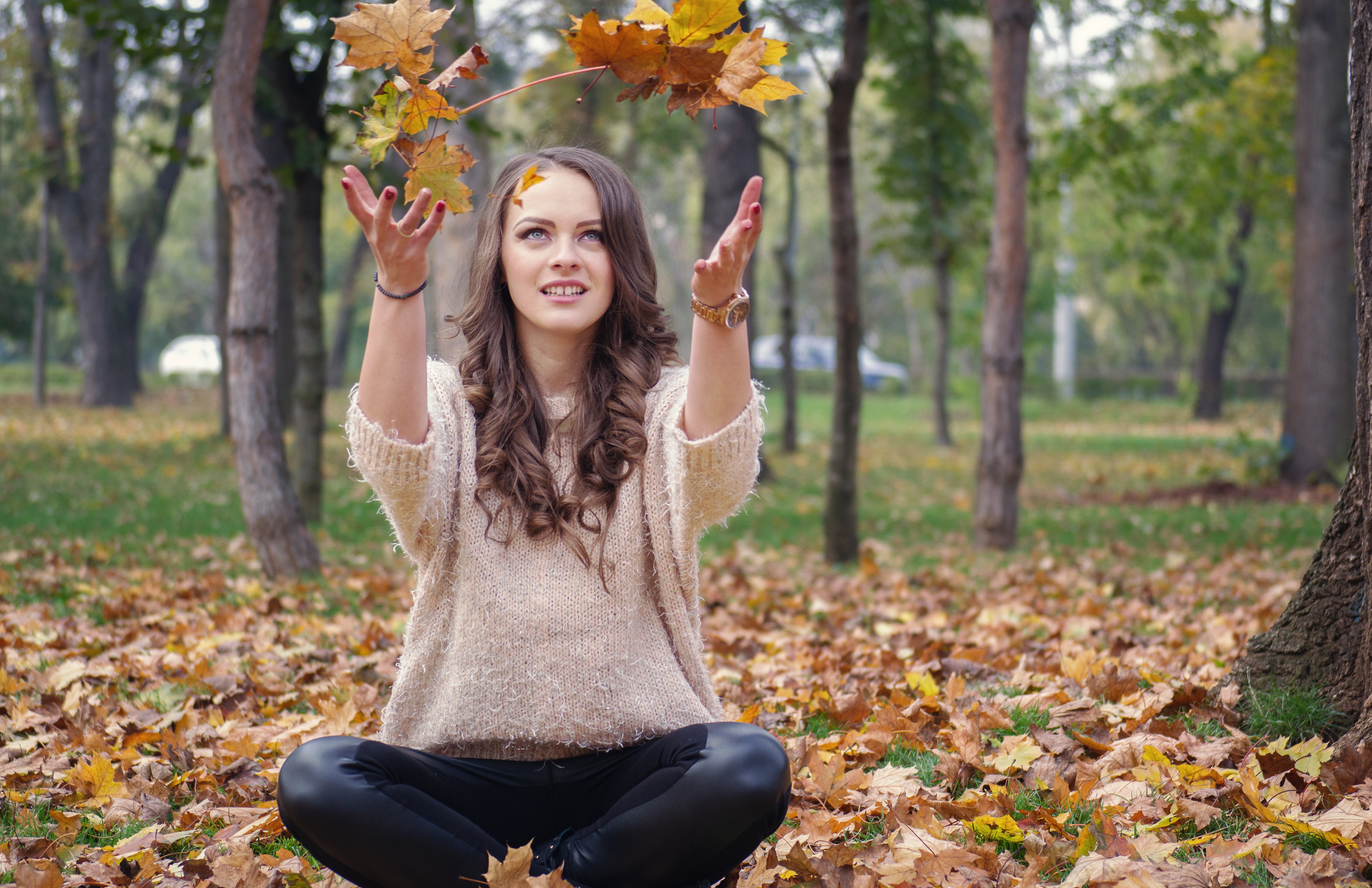 Wallpapers park autumn portrait on the desktop