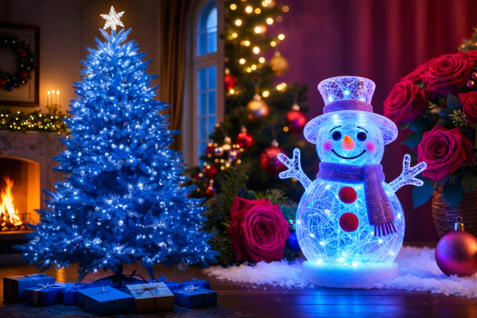 Бесплатная открытка Веселый снеговик.