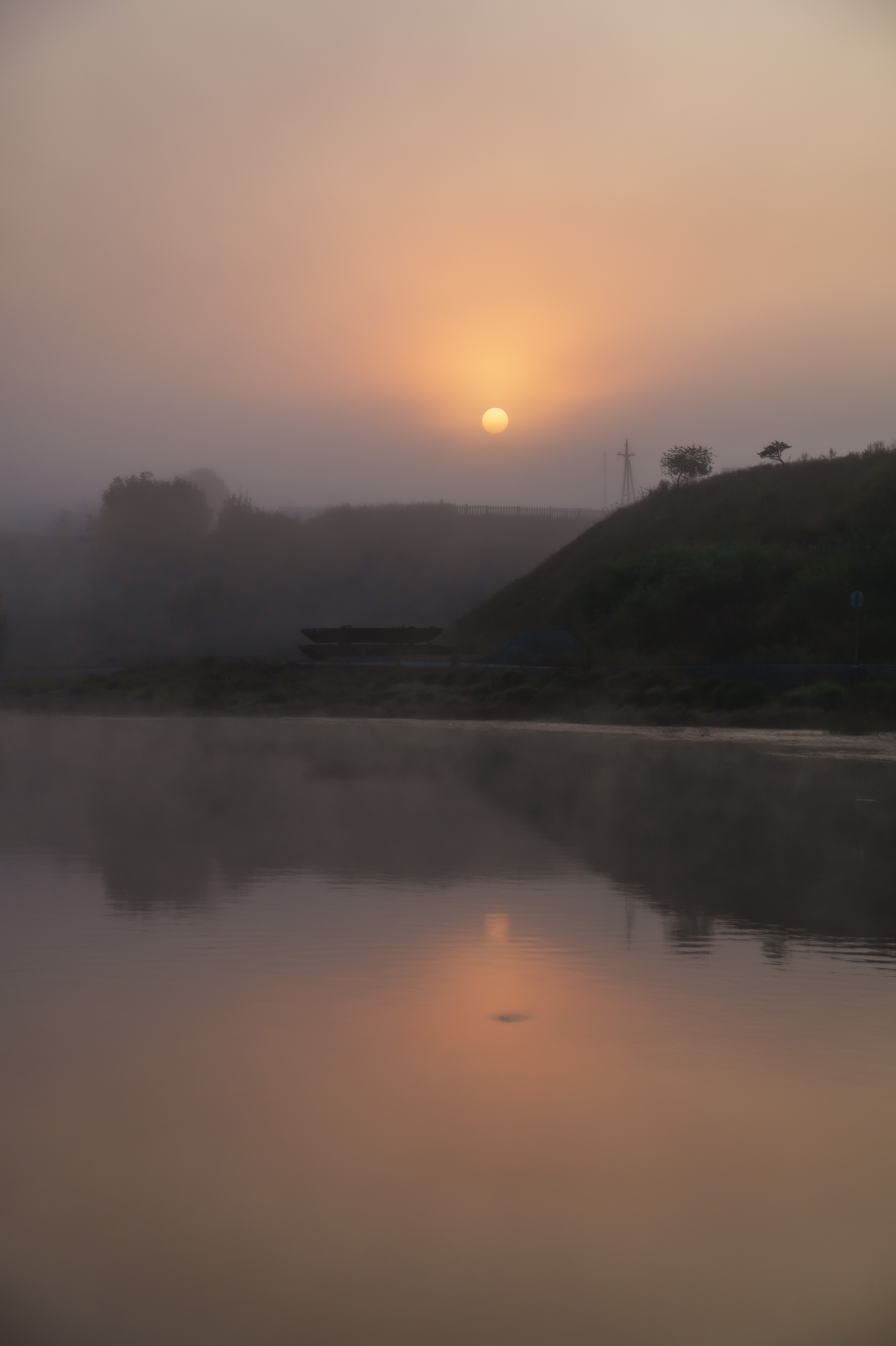 Summer dawn over the river