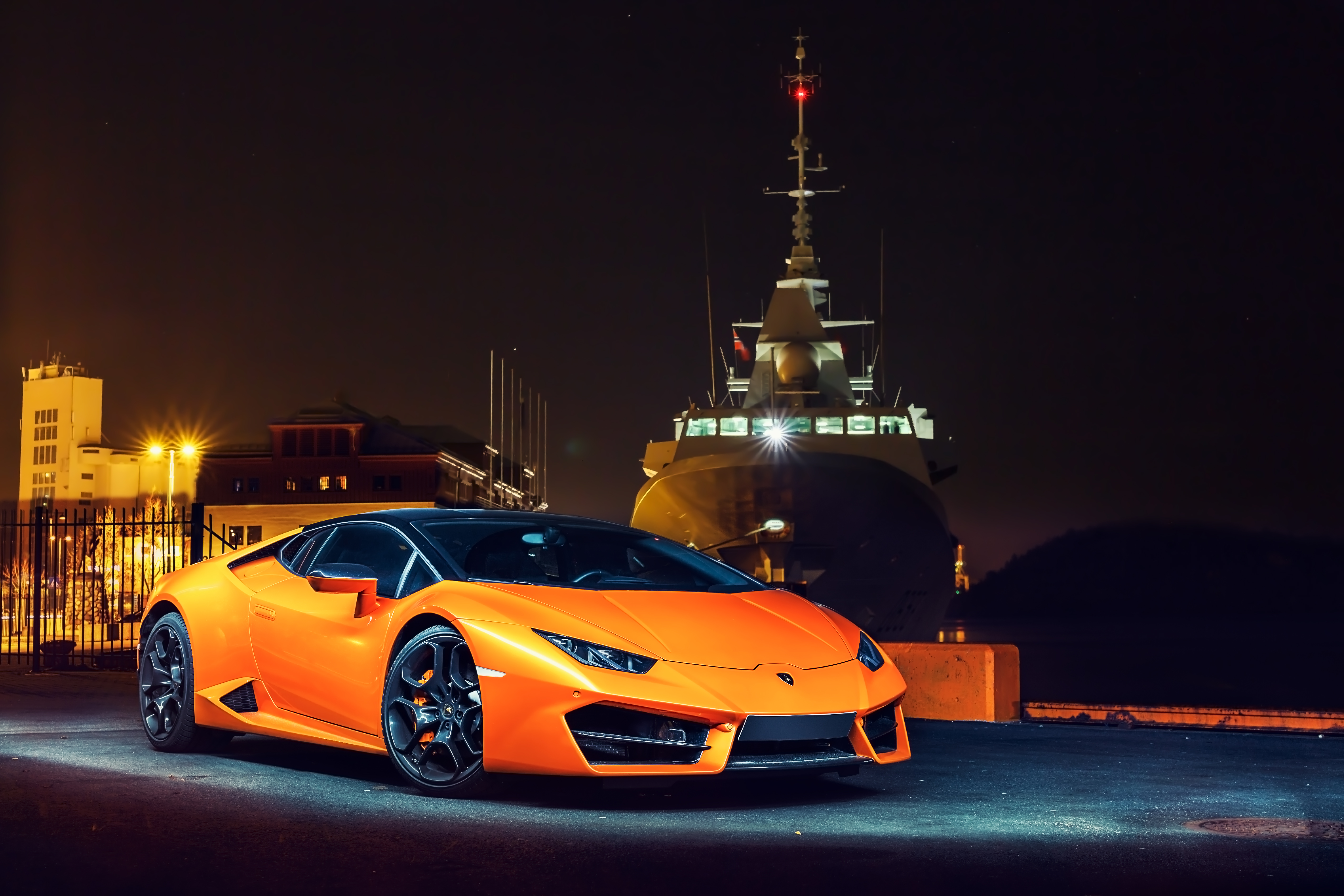 Wallpapers Lamborghini orange car Lamborghini Huracan on the desktop