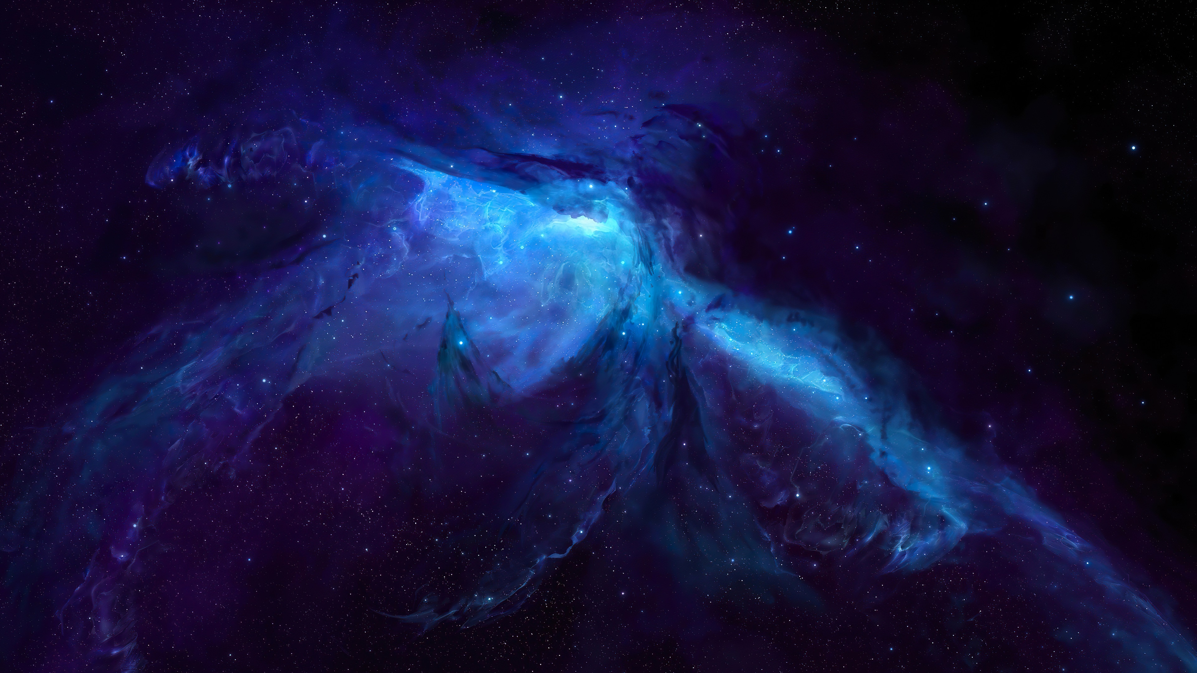 Free photo Blue cosmic nebula