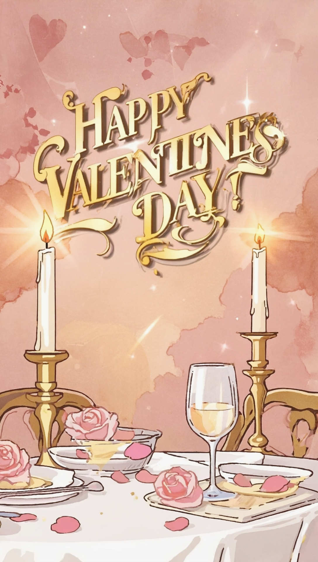 Бесплатная открытка Праздничный стол святого Валентина