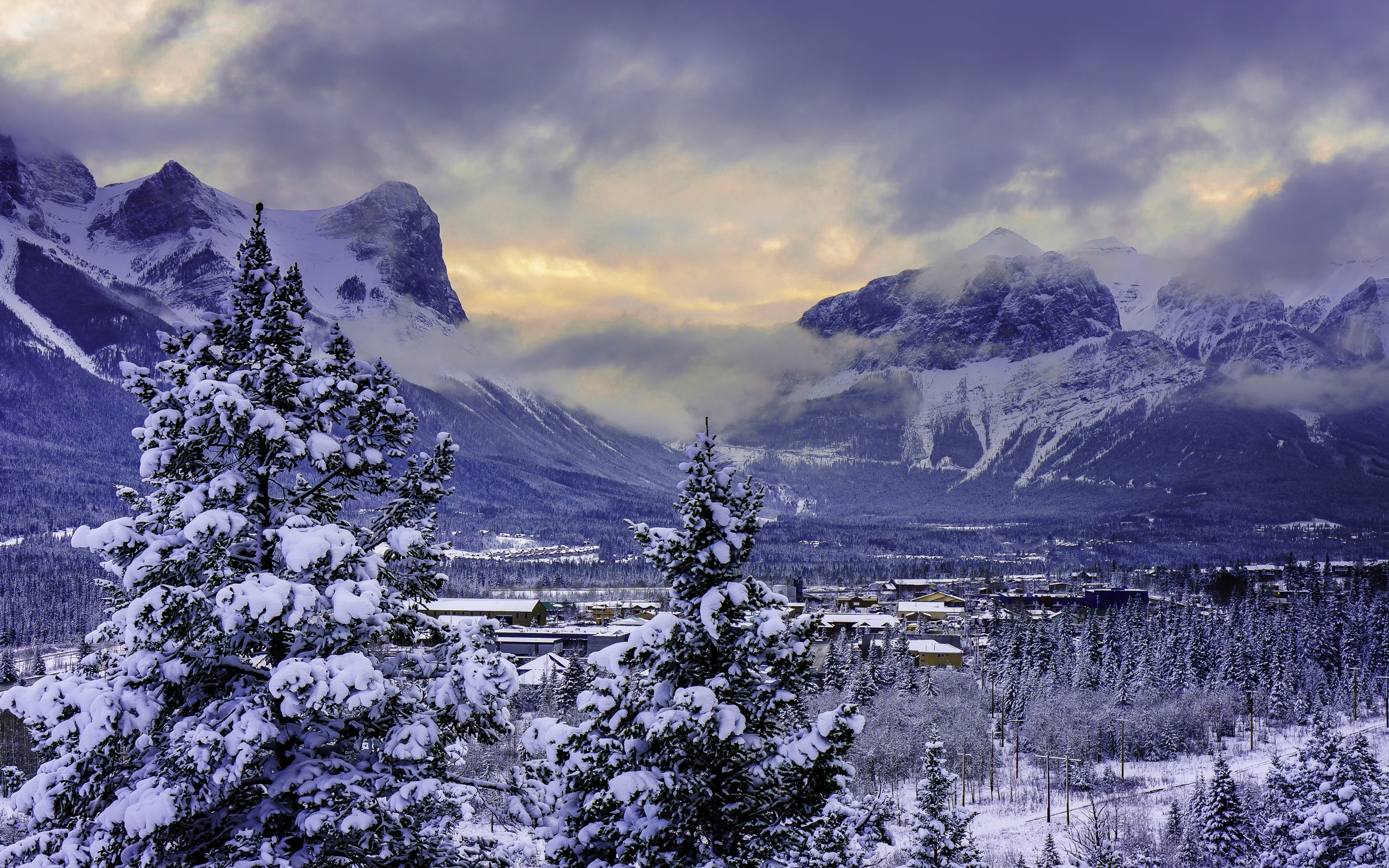 Wallpapers winter village snow on the desktop