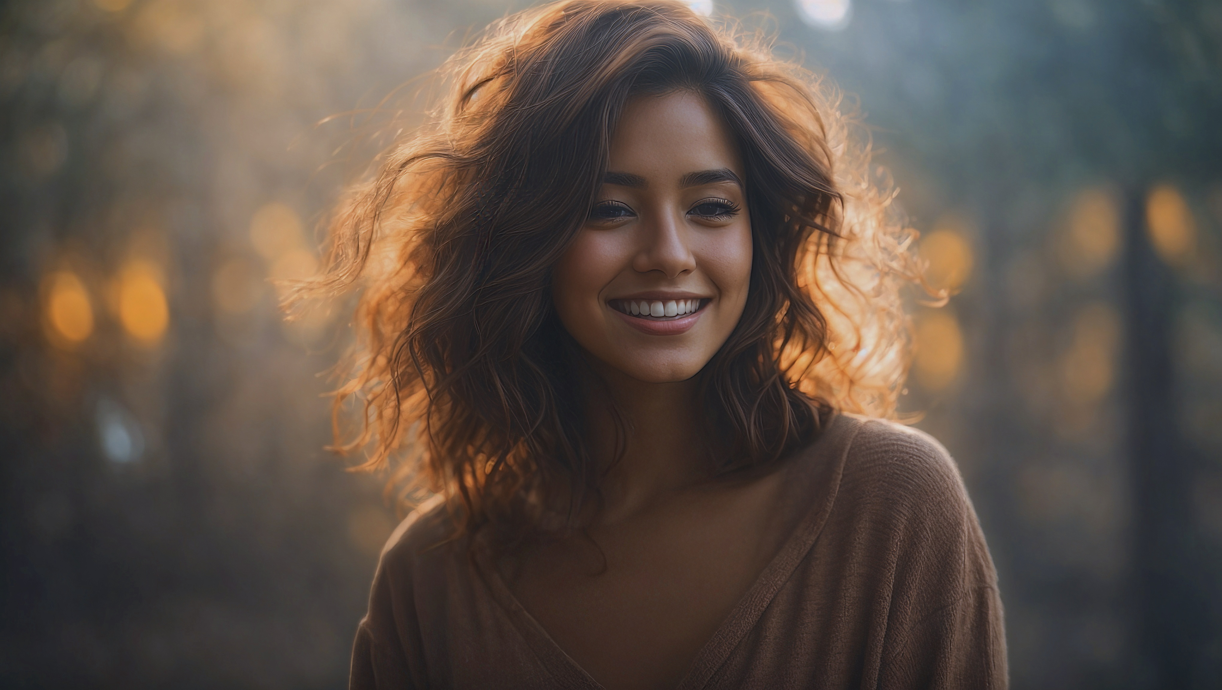 Free photo A close up photo of a smiling woman