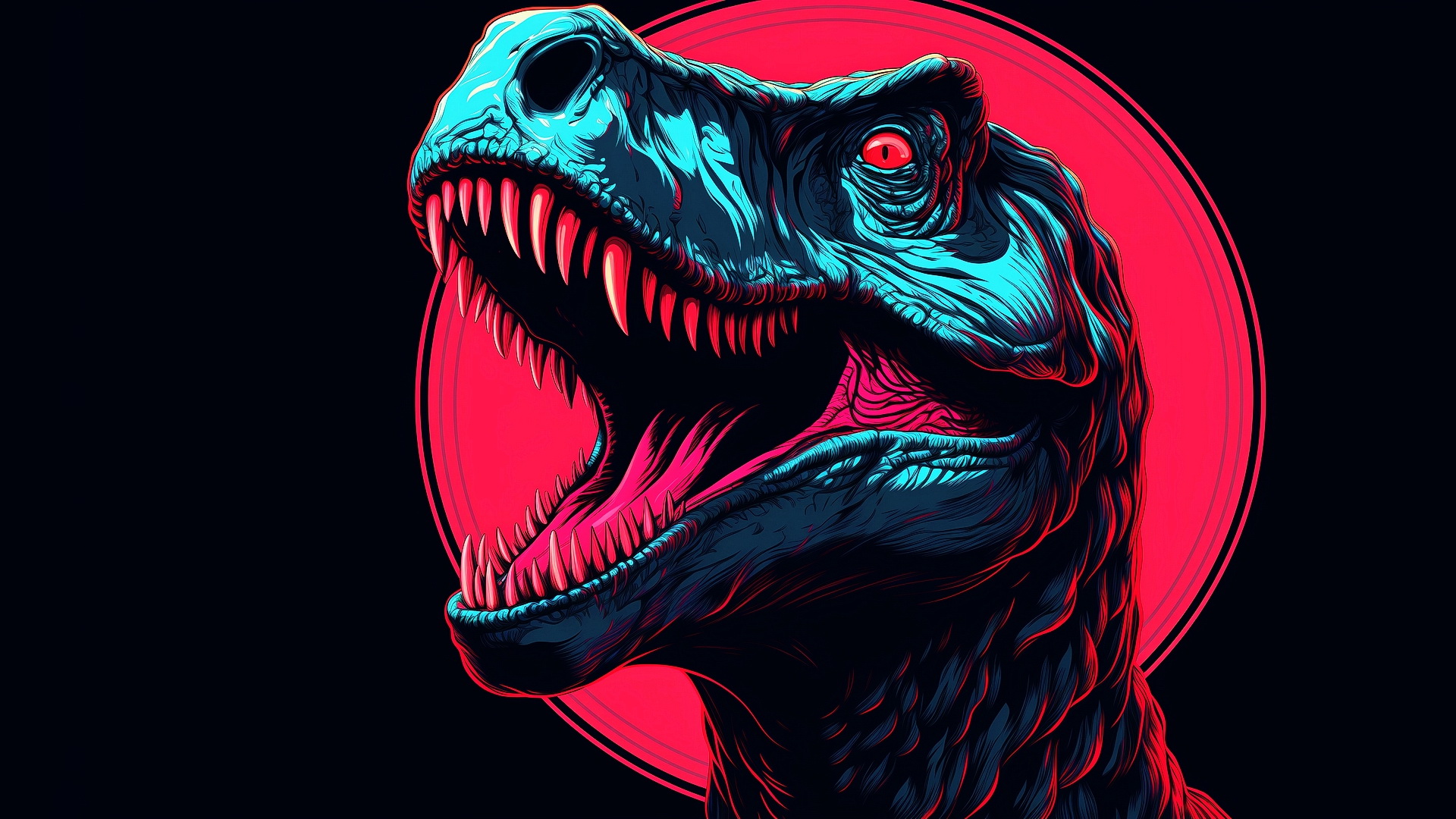 Голова динозавра на черном фоне