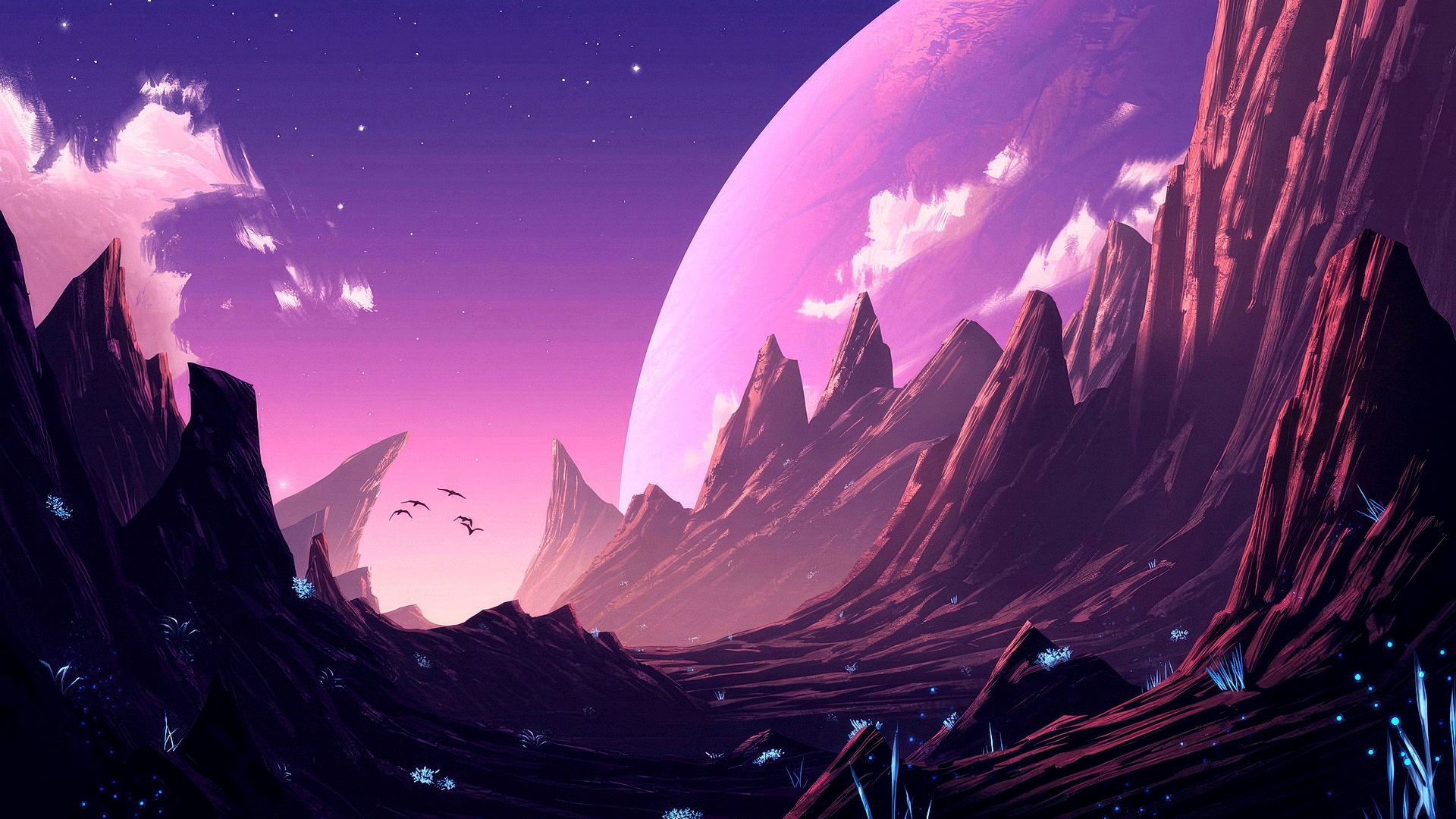 Alien fantasy landscape