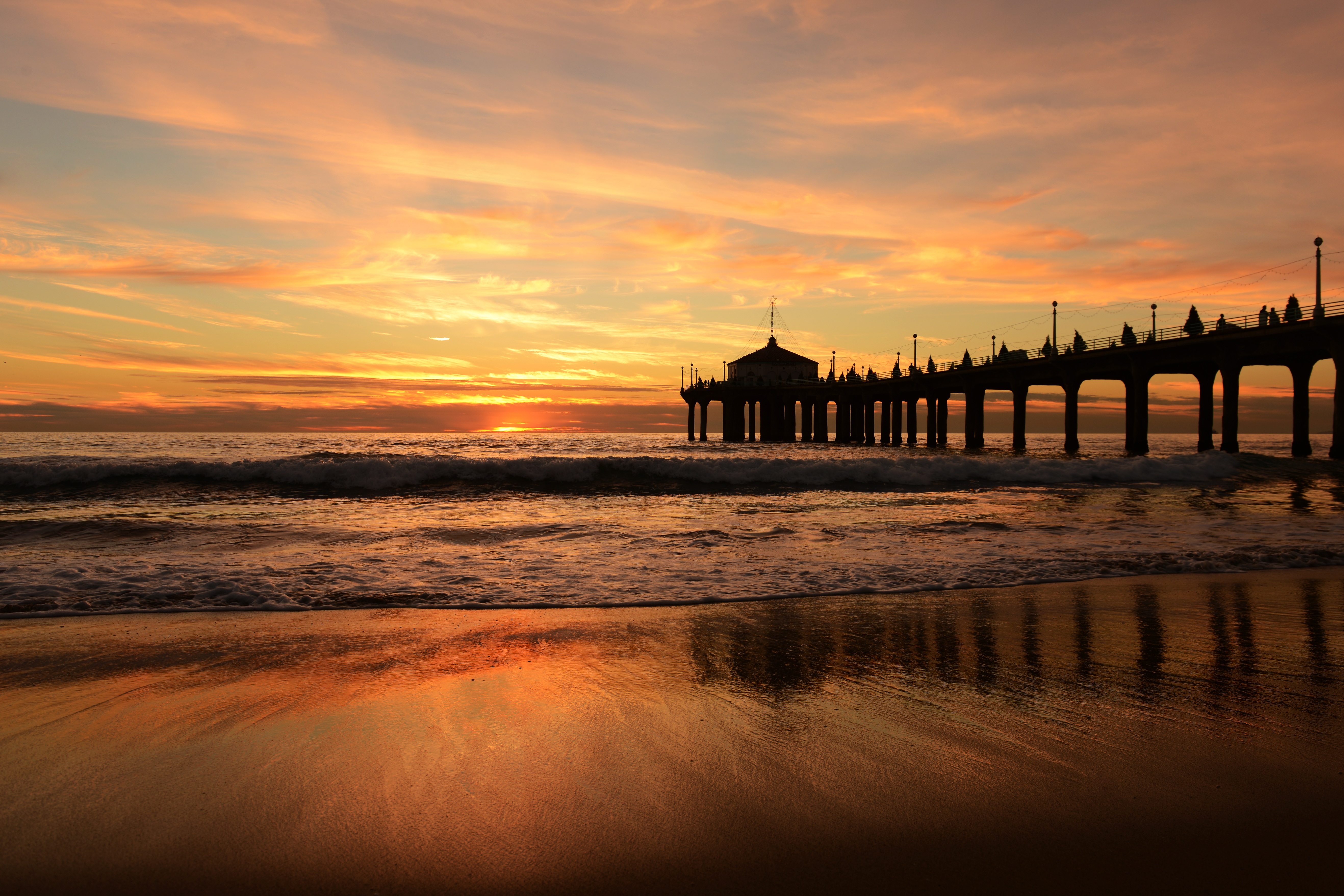 Wallpapers sunset pier nature on the desktop