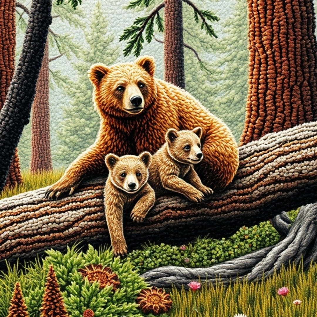 免费照片有幼崽的熊