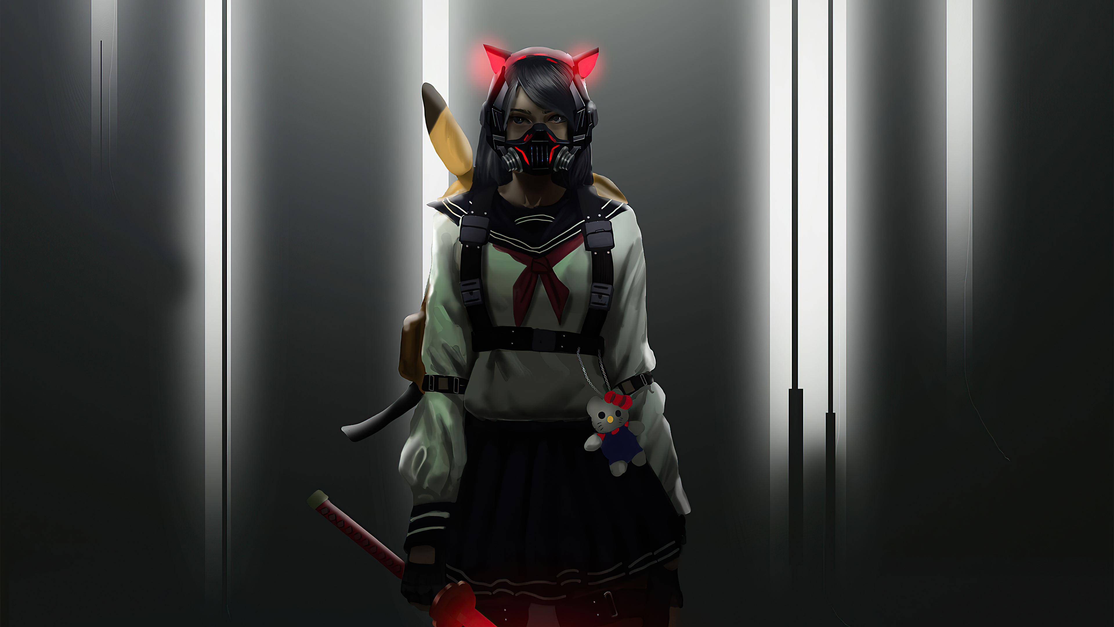 Wallpapers ears lass respirator on the desktop