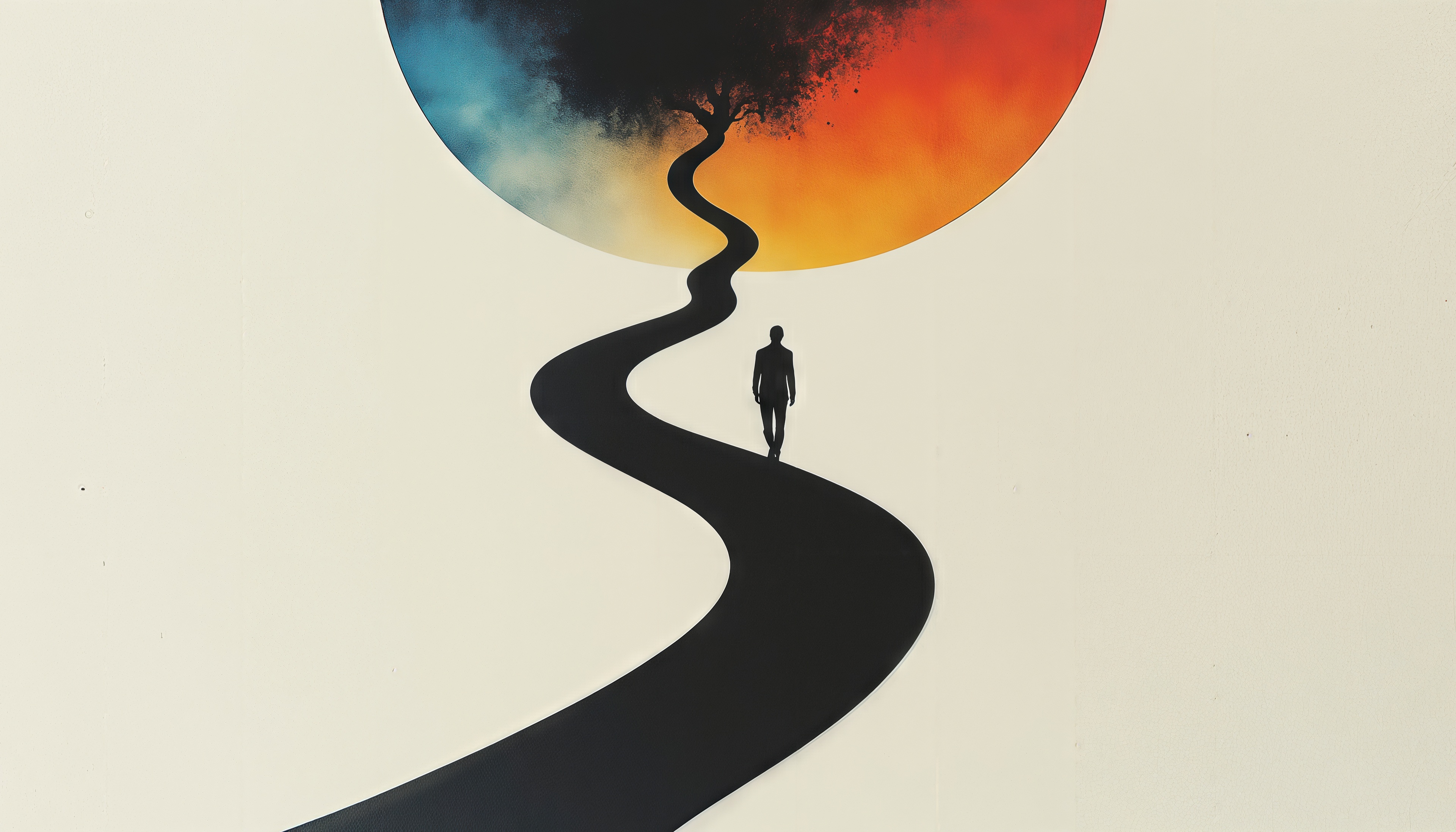 Бесплатное фото Человек на пути к свету сквозь ветви дерева.