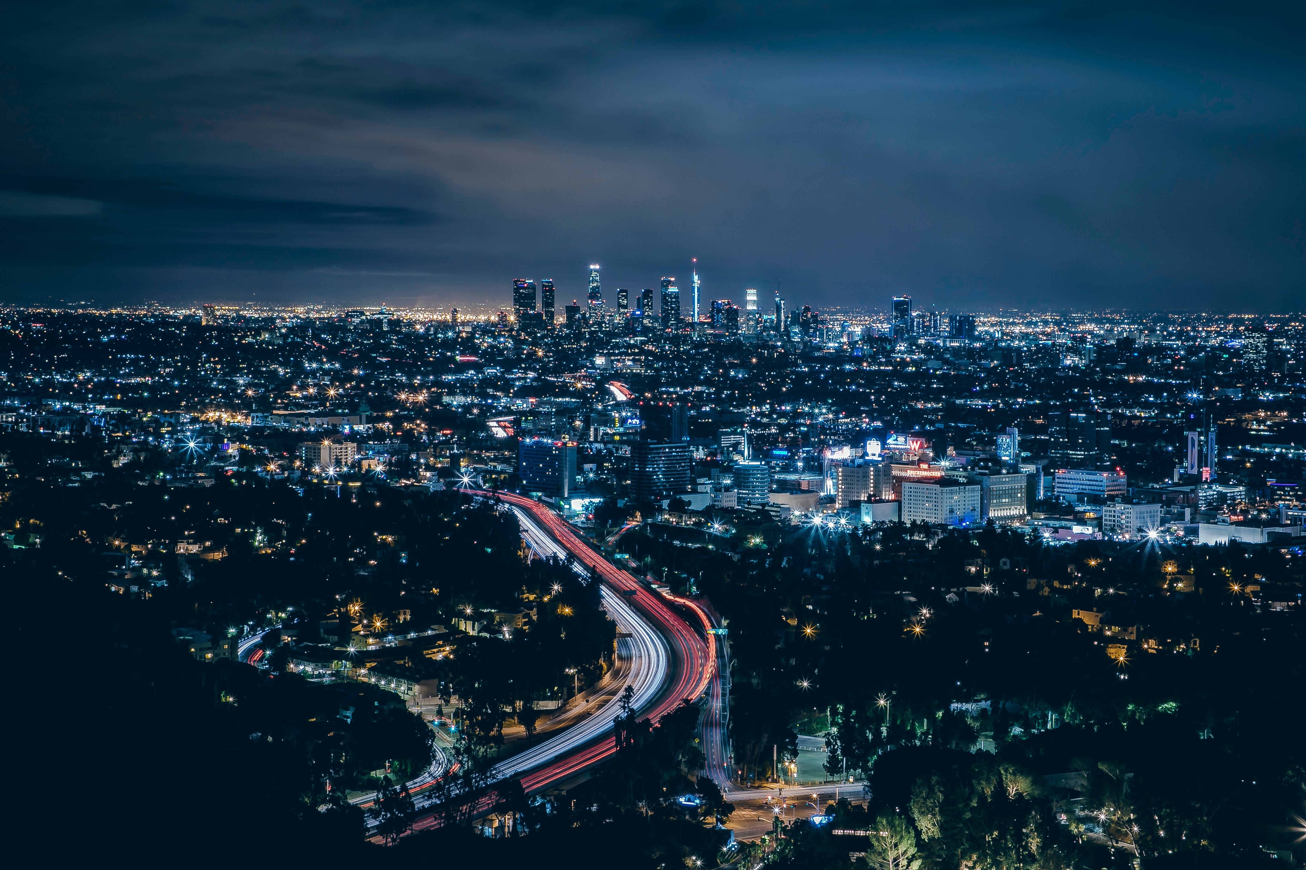 Wallpapers wallpaper los angeles skyscrapers night on the desktop