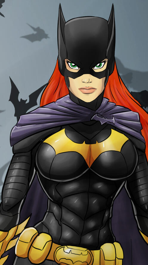 Бесплатное фото Рендеринг тетя бэтмен на фоне летучих мышей