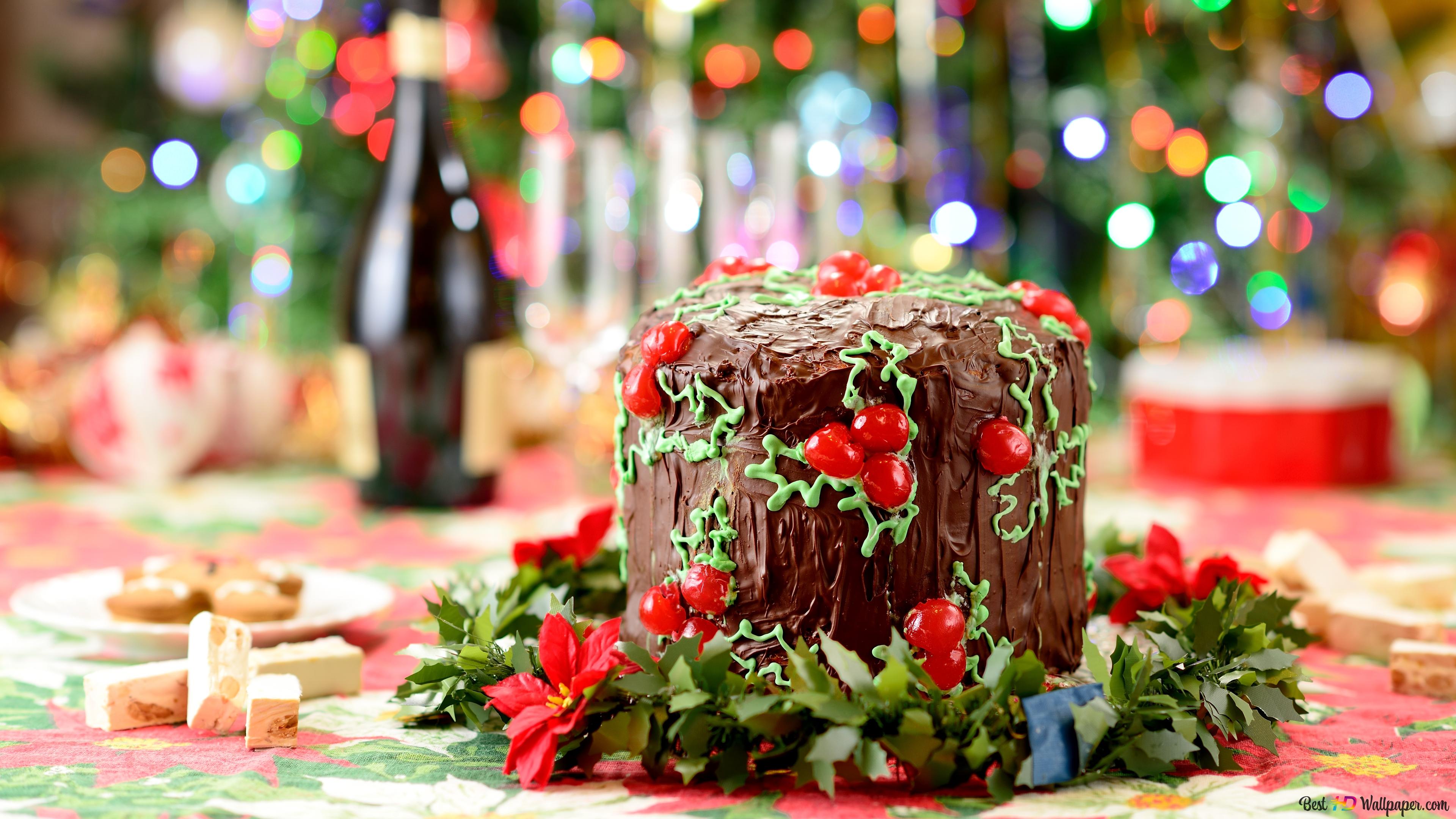 Free photo New Year`s chocolate cake