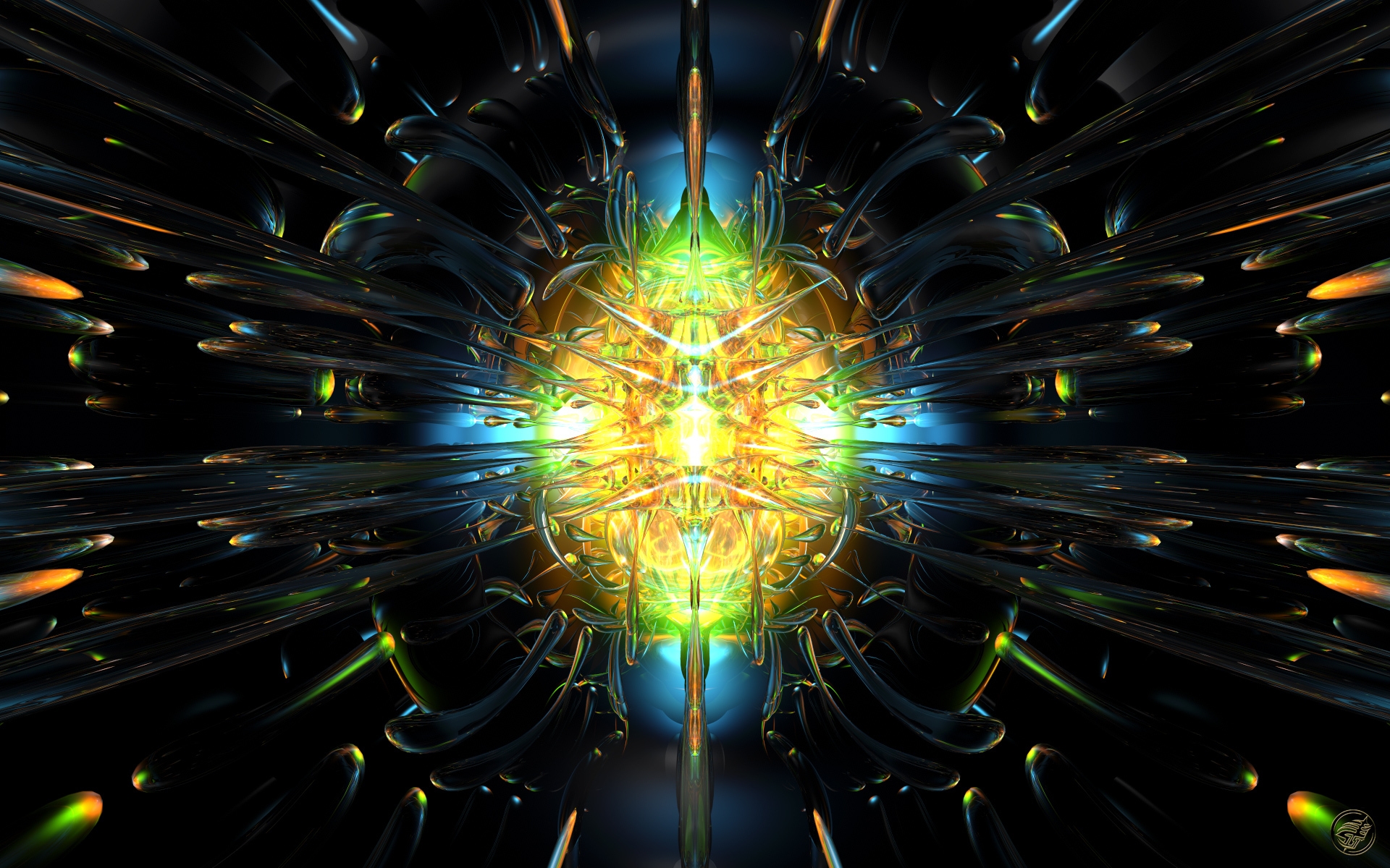 Wallpapers night space explosion on the desktop