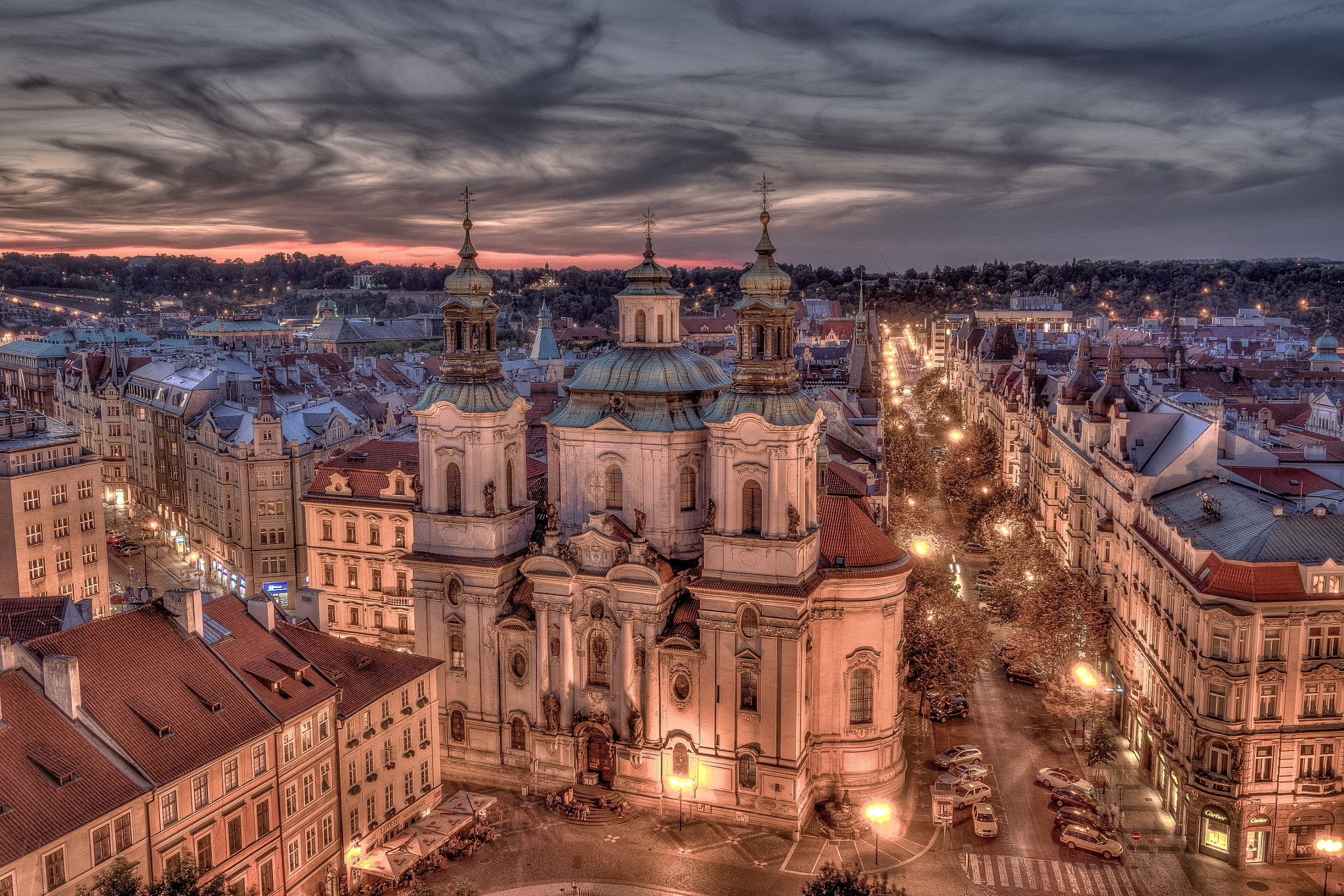 Wallpapers architecture Prague castle lights on the desktop