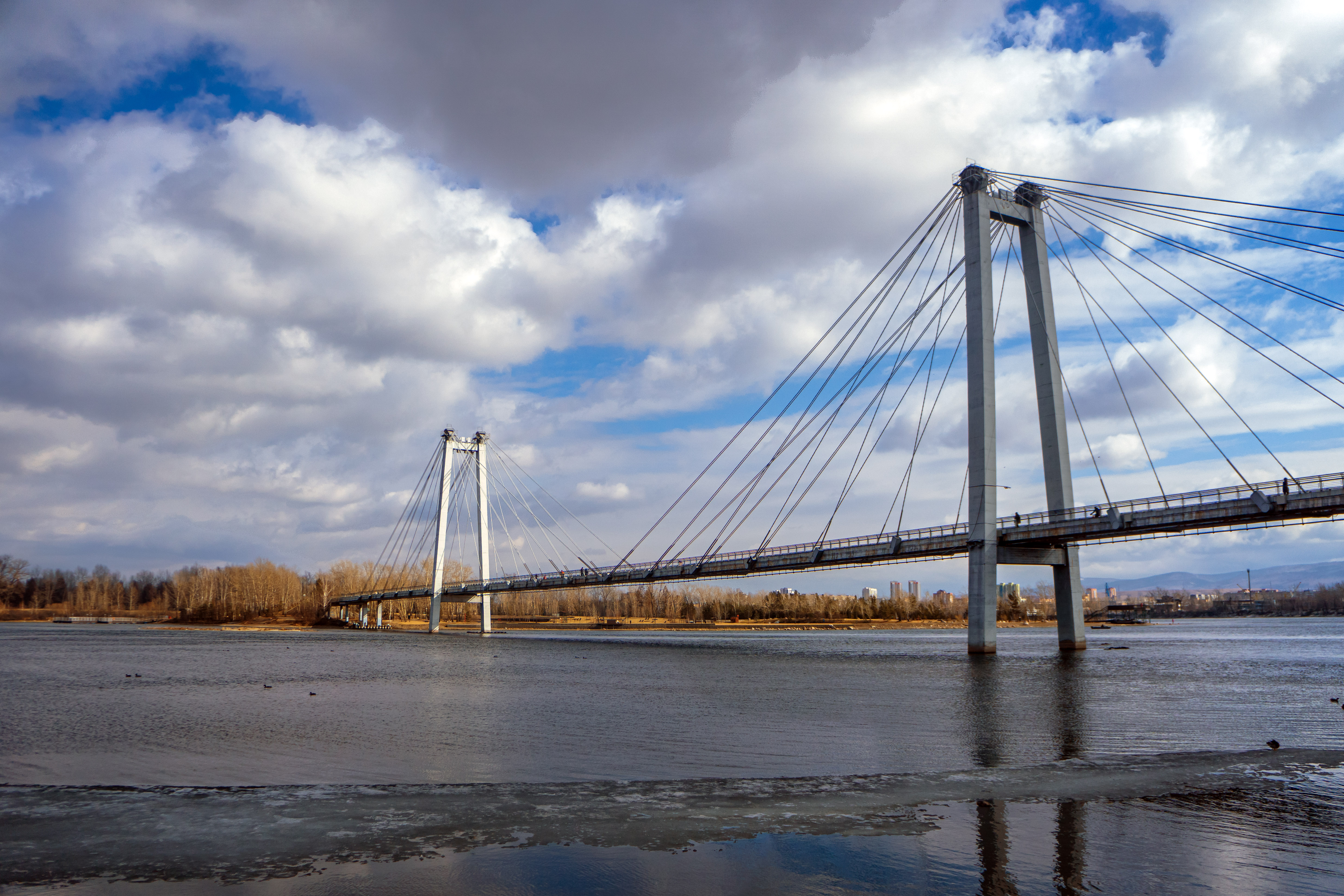 Wallpapers day bridge river on the desktop