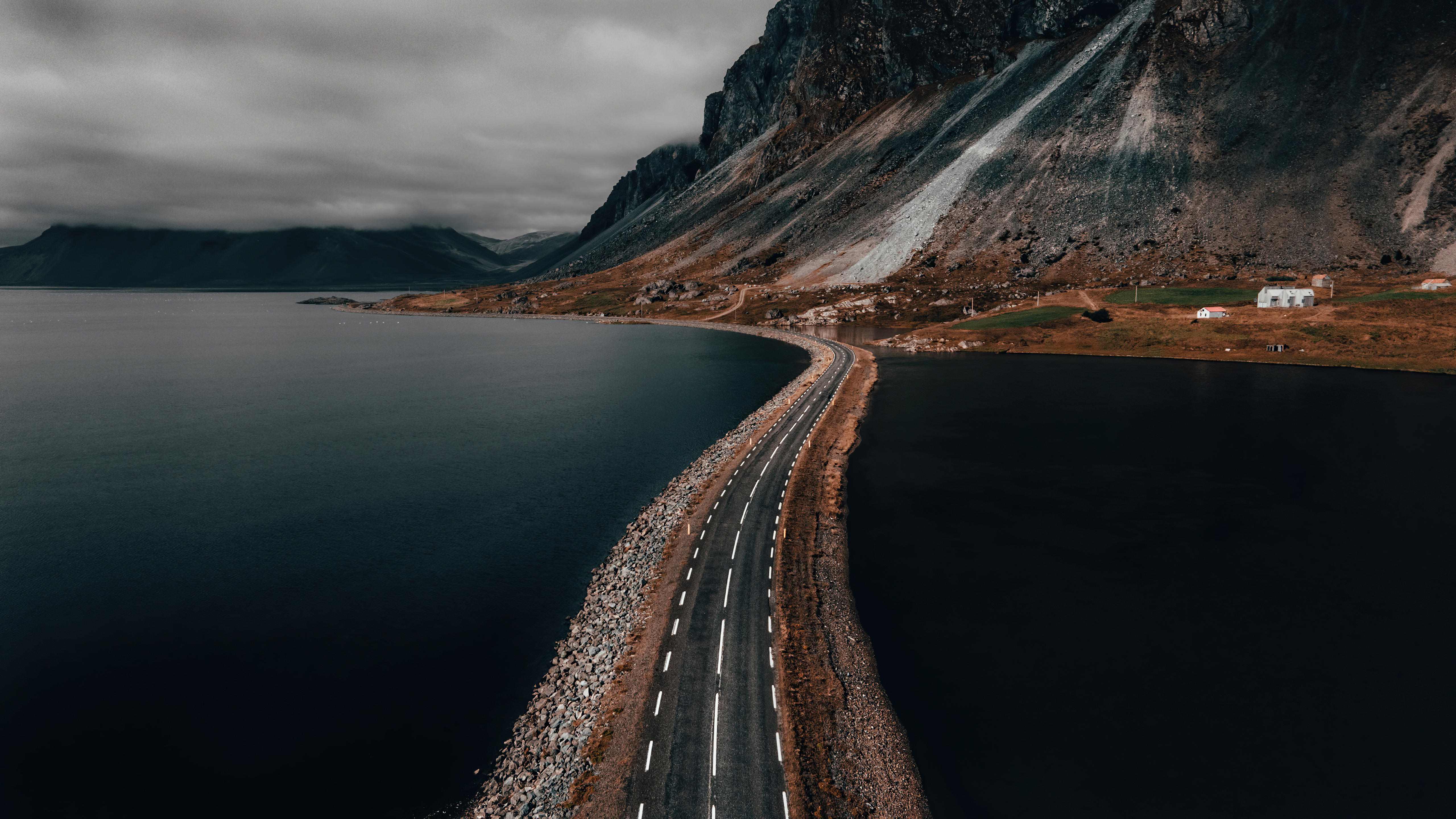 A road along a river in Norway