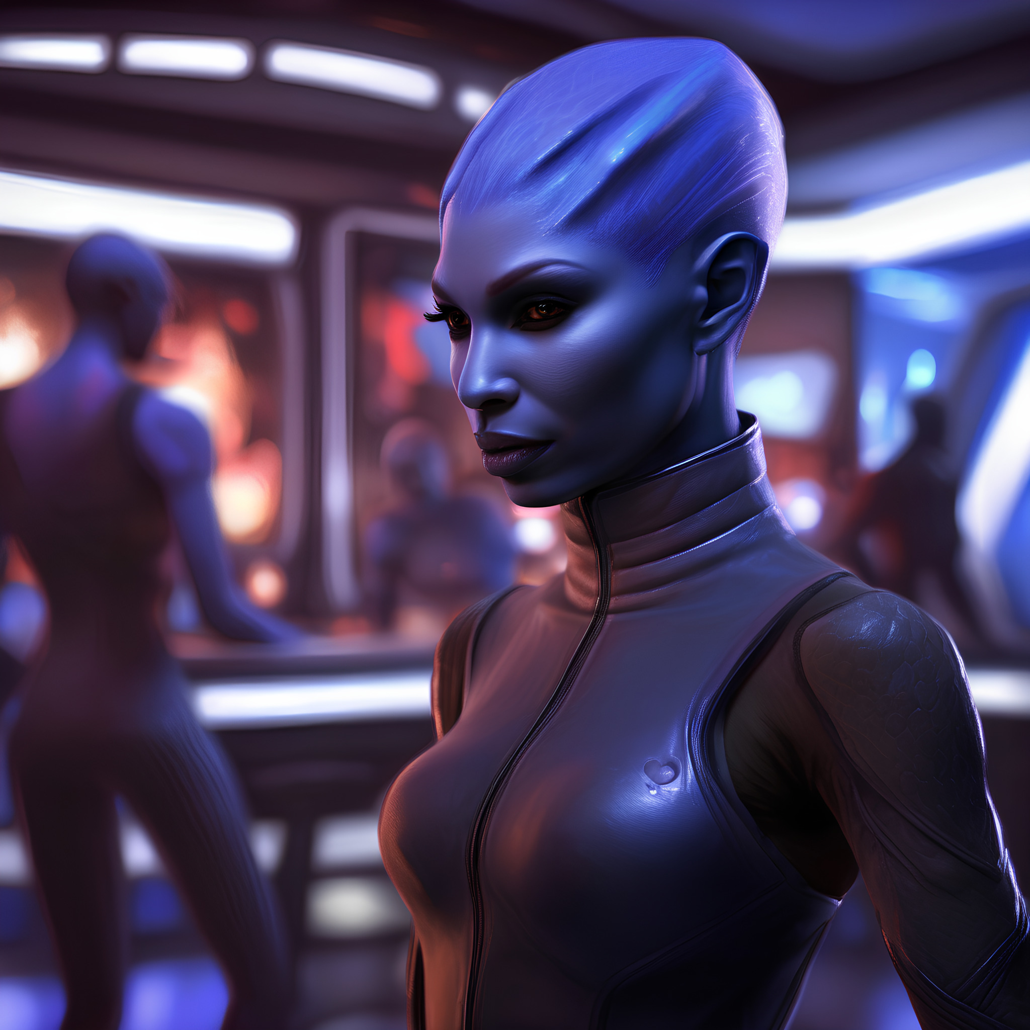 Бесплатное фото Asari in night club