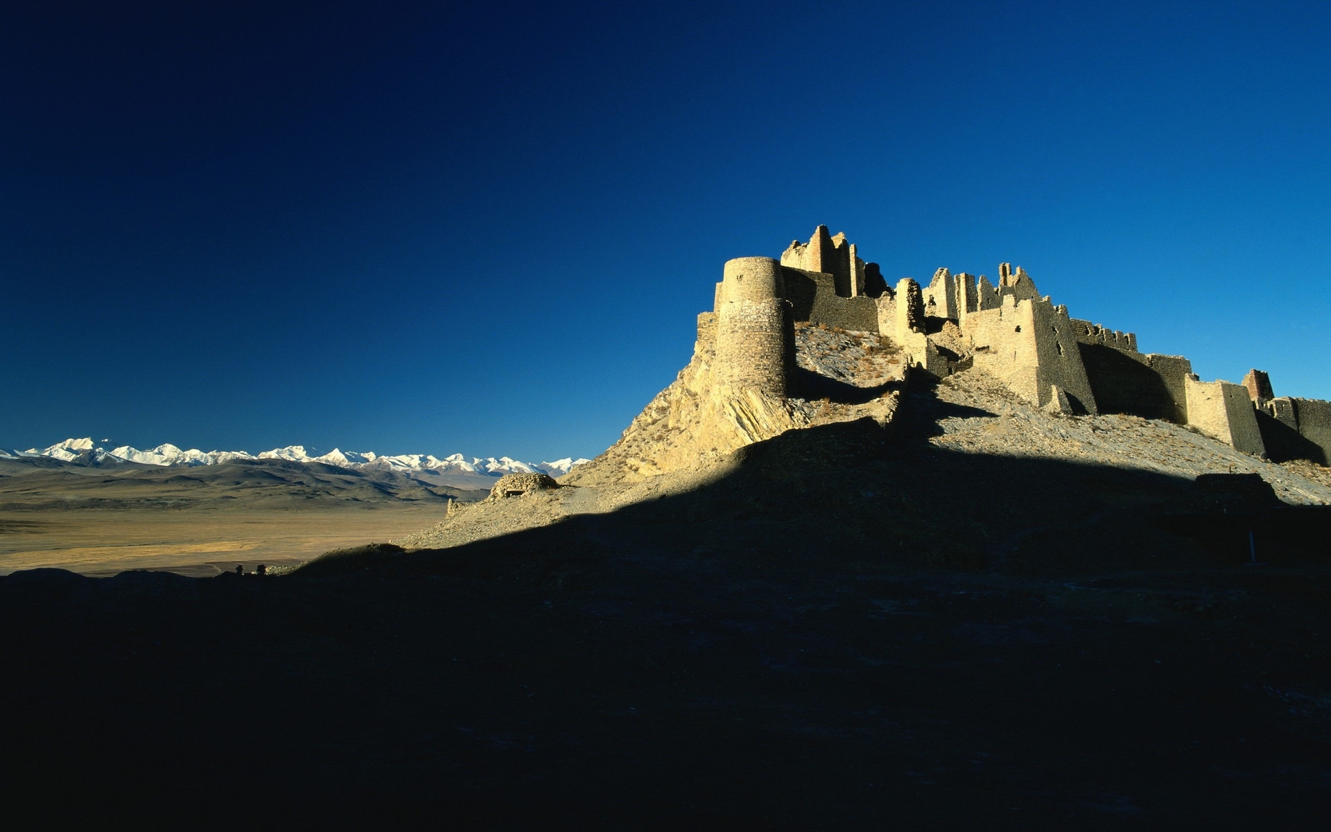 Ancient sand castle on a hill