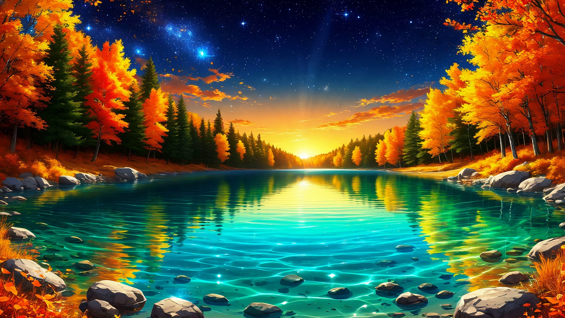 Бесплатное фото Пейзаж закат на озером эпизод третий