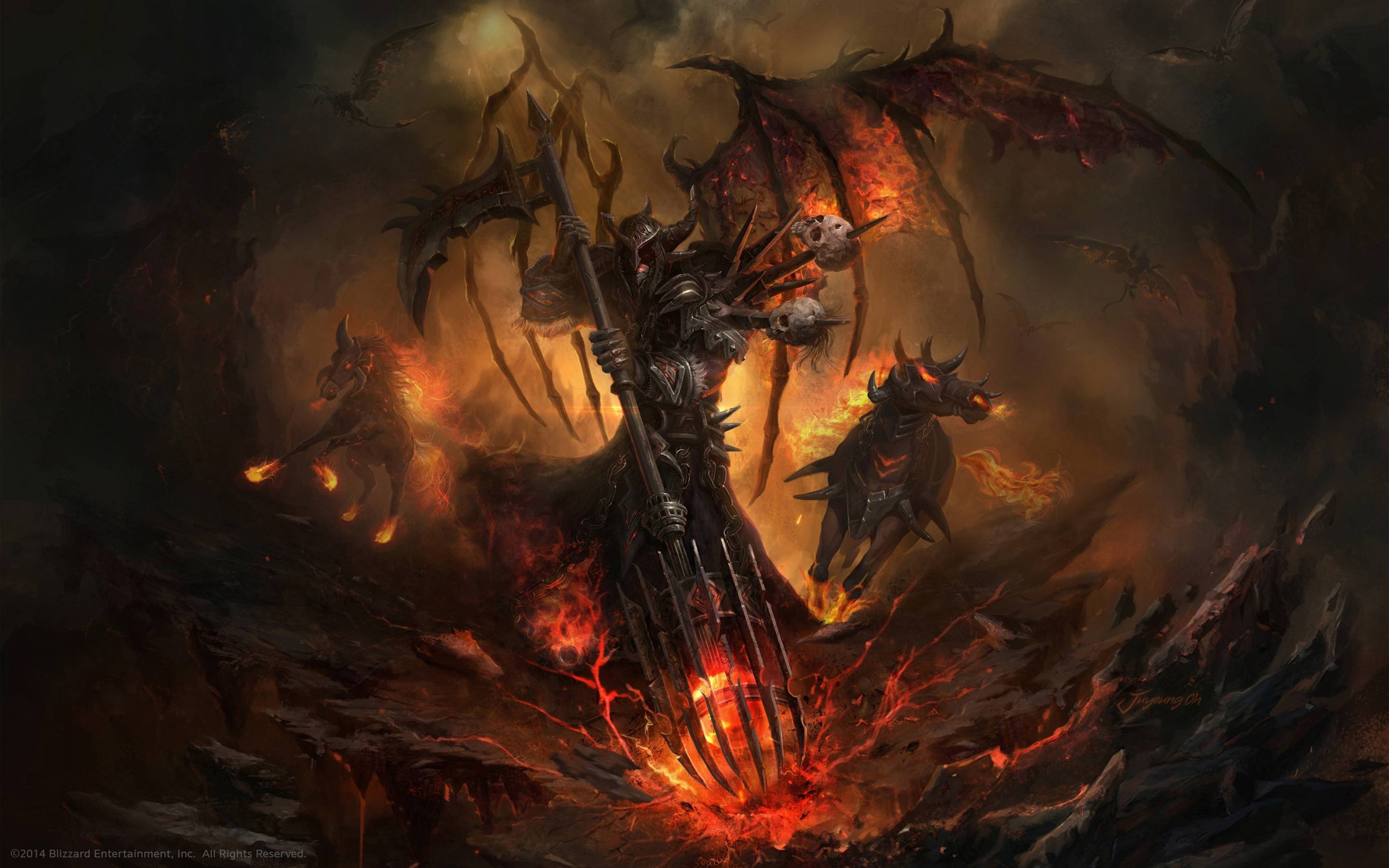 Wallpapers dark Devil fire on the desktop