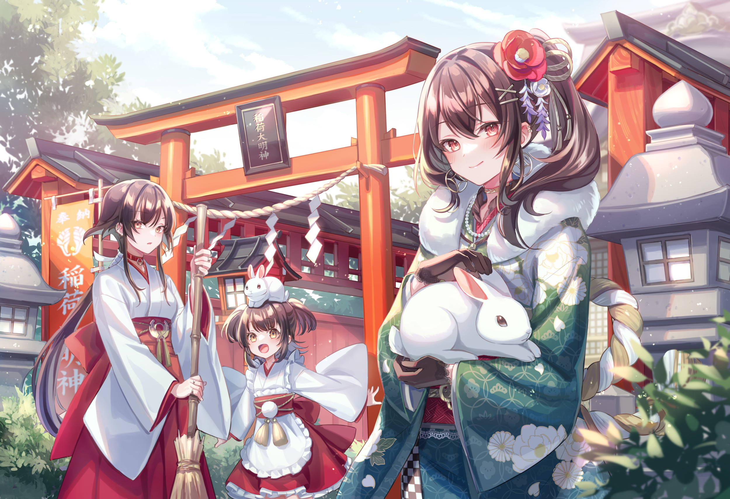 桌面上的壁纸微型 神社 鸟居