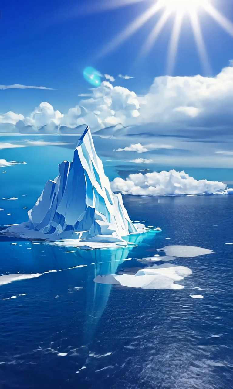 Бесплатное видео Айсберг с высоты птичьего полёта