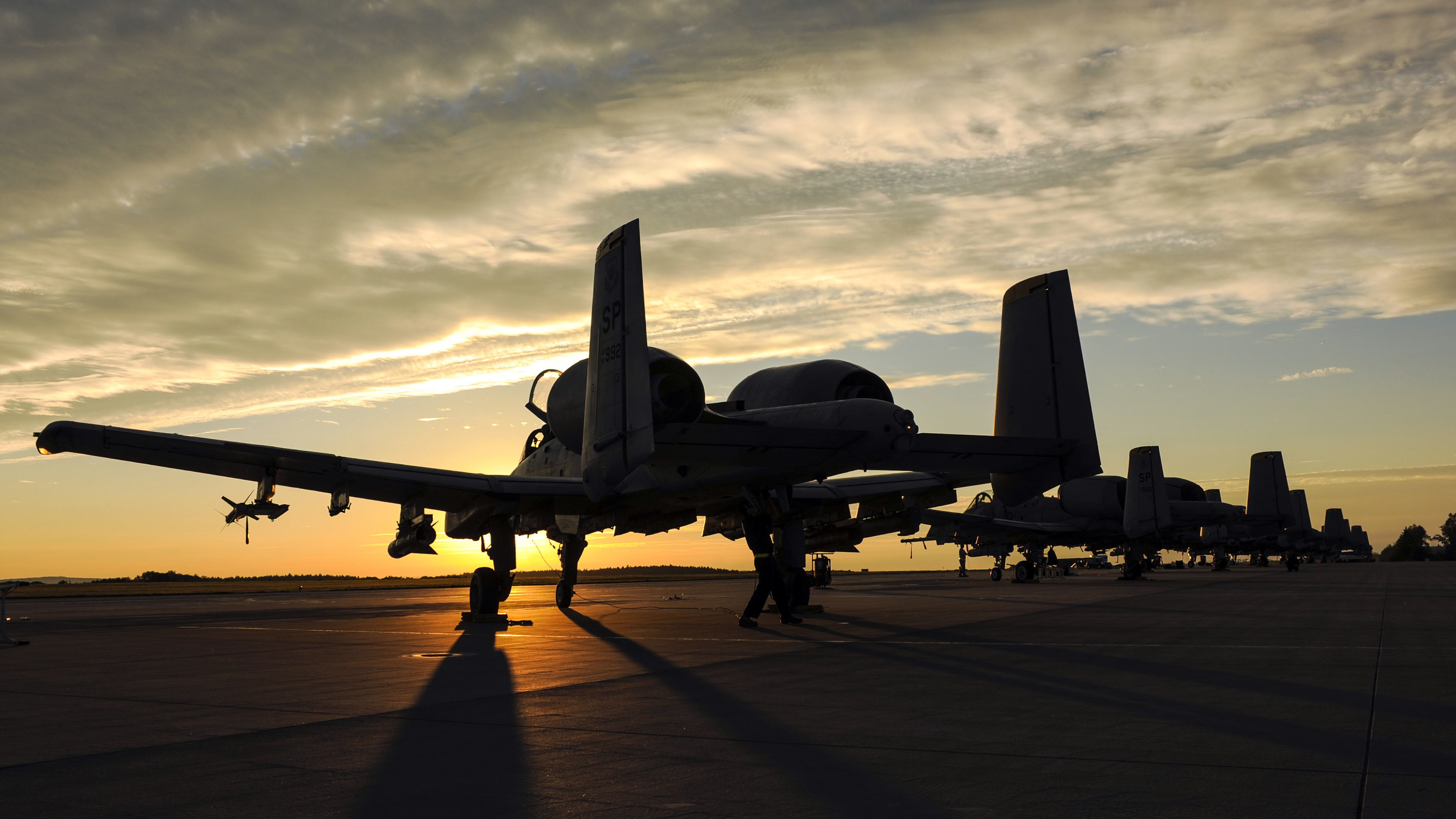 Wallpapers fairchild a-10 thunderbolt ii sunset airplane on the desktop