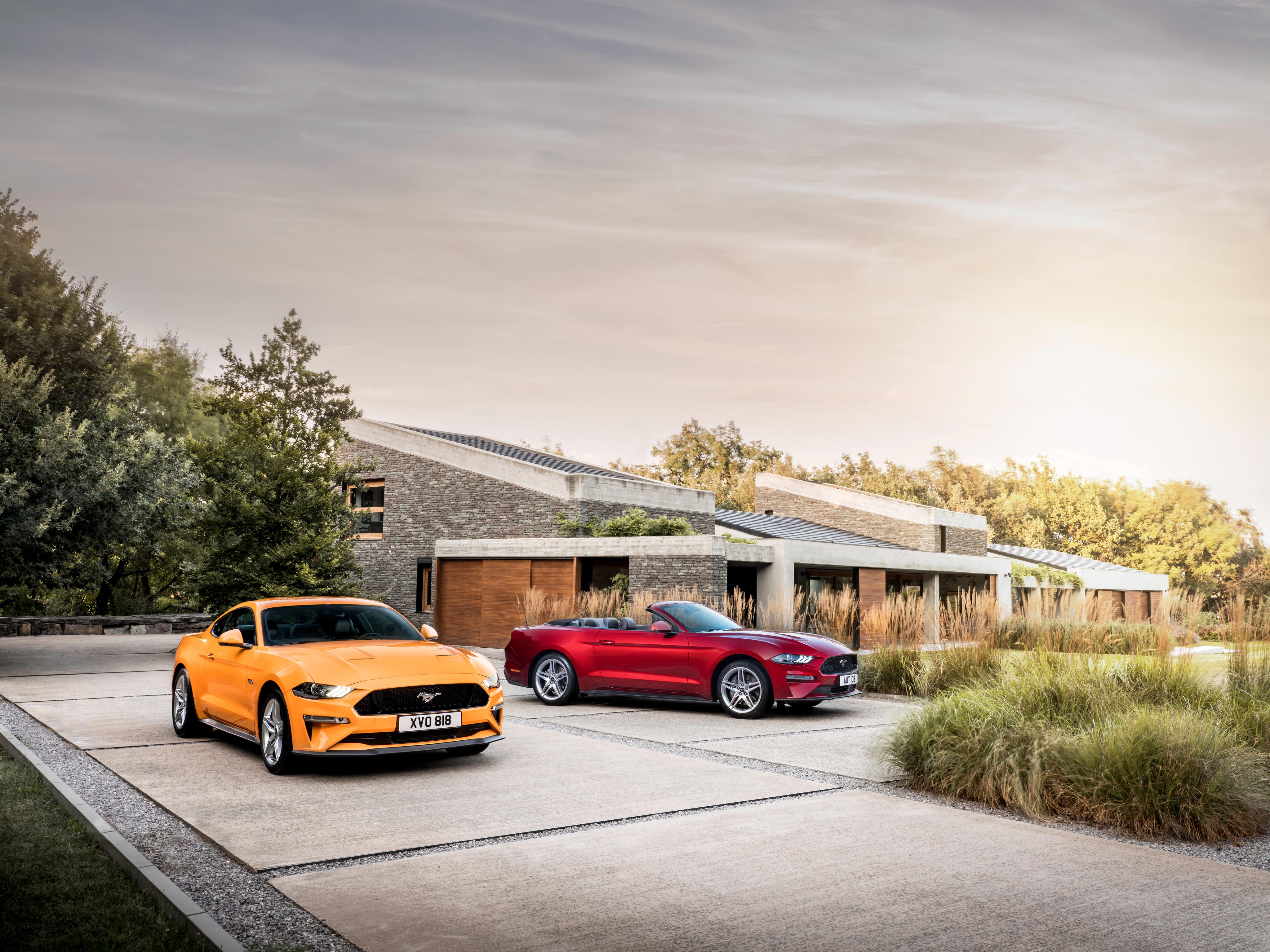 Wallpapers Ford Mustang orange red on the desktop