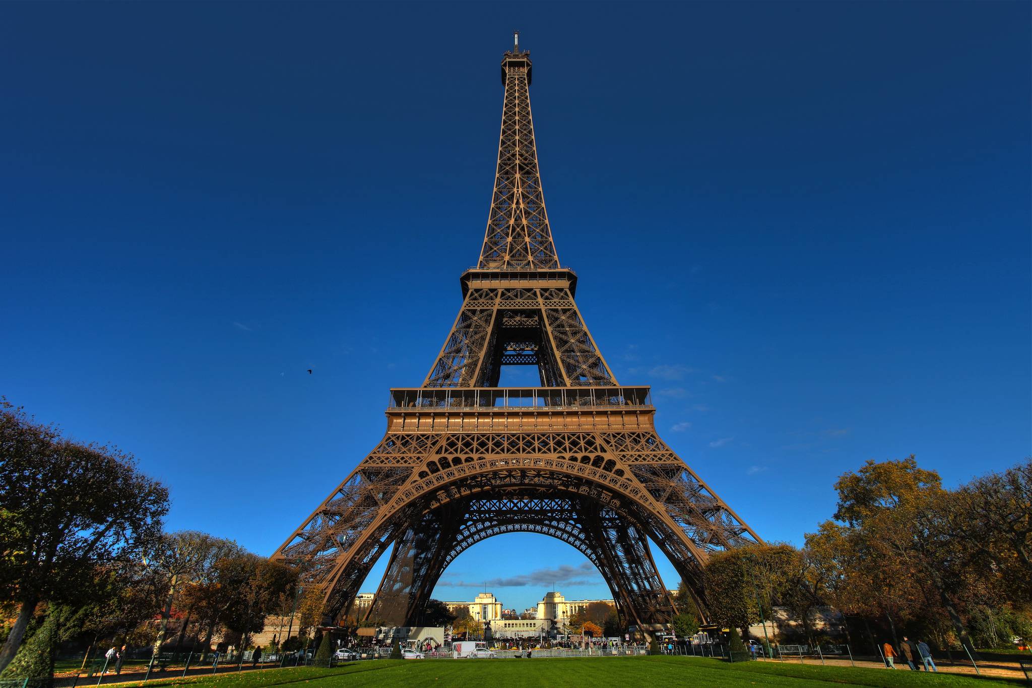Wallpapers Eiffel Tower trees city on the desktop
