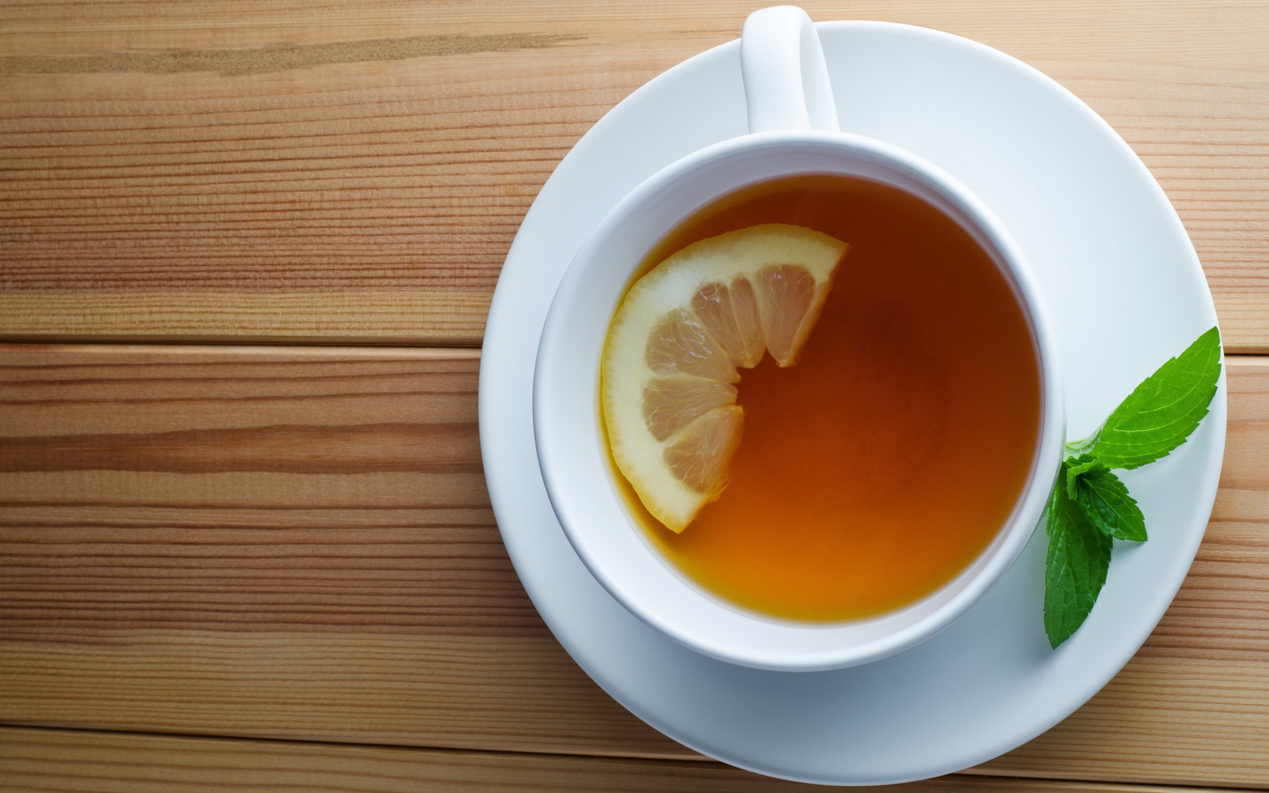 Wallpapers tea cup lemon on the desktop