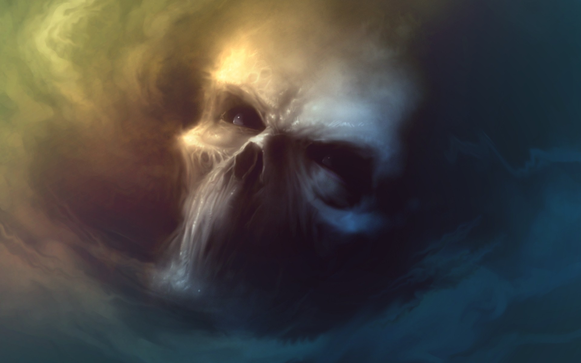 Wallpapers the art of imagination art work skull on the desktop