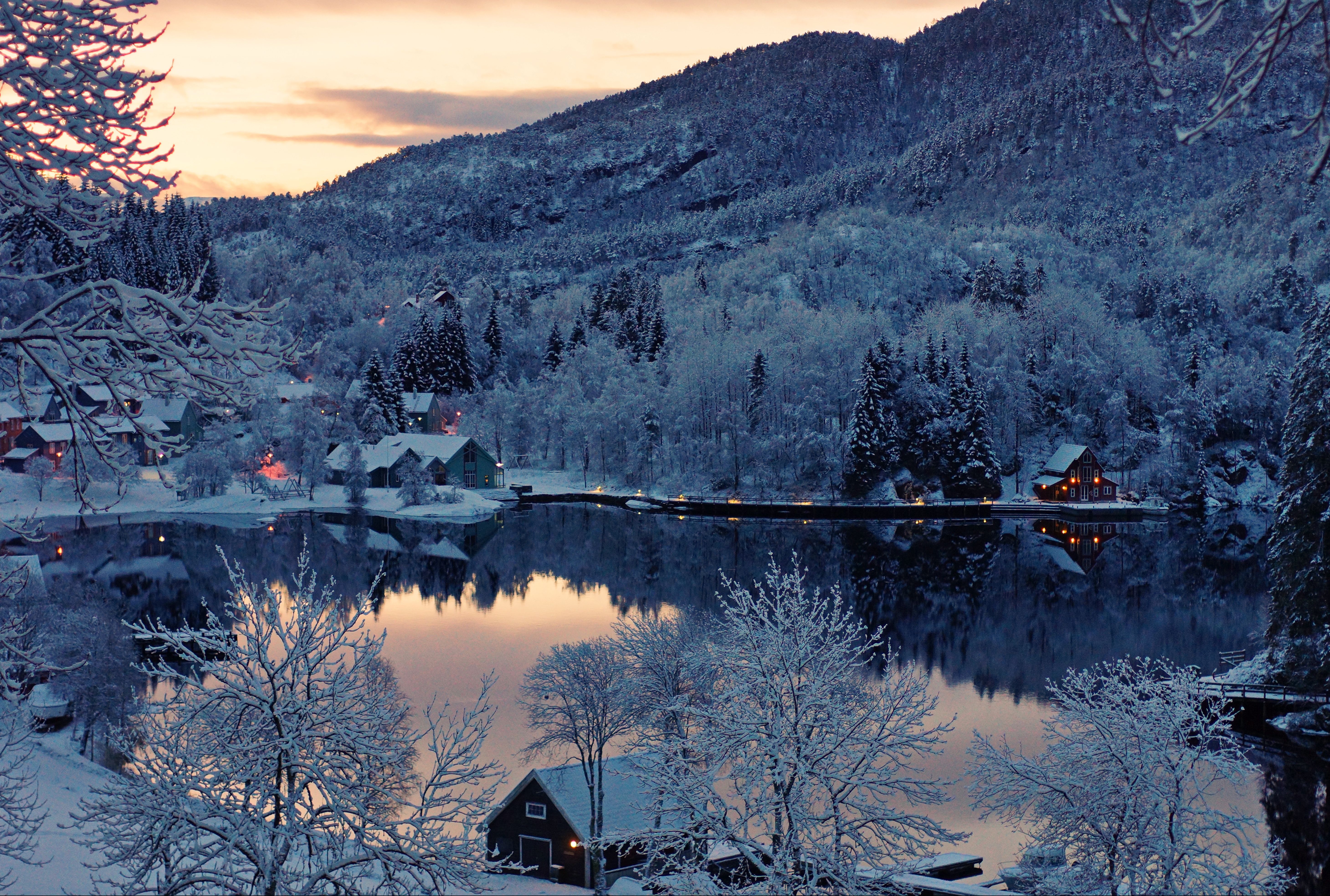 桌面上的壁纸芬兰 冬季 湖