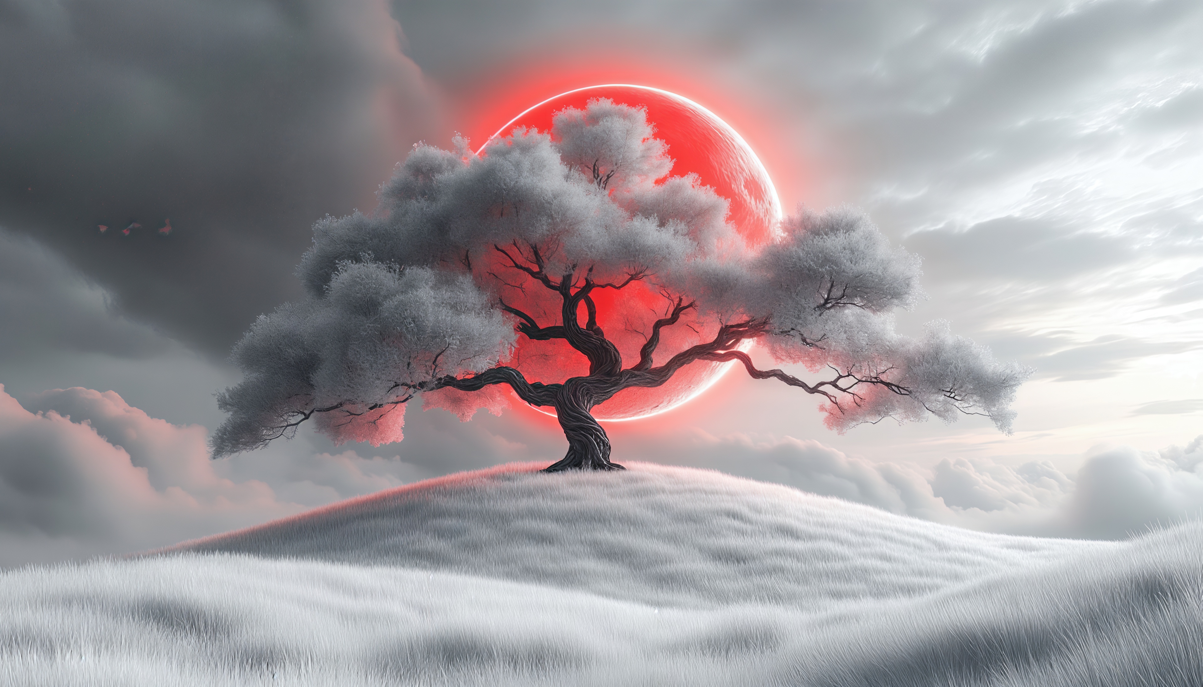 Wallpapers tree hill Moon on the desktop