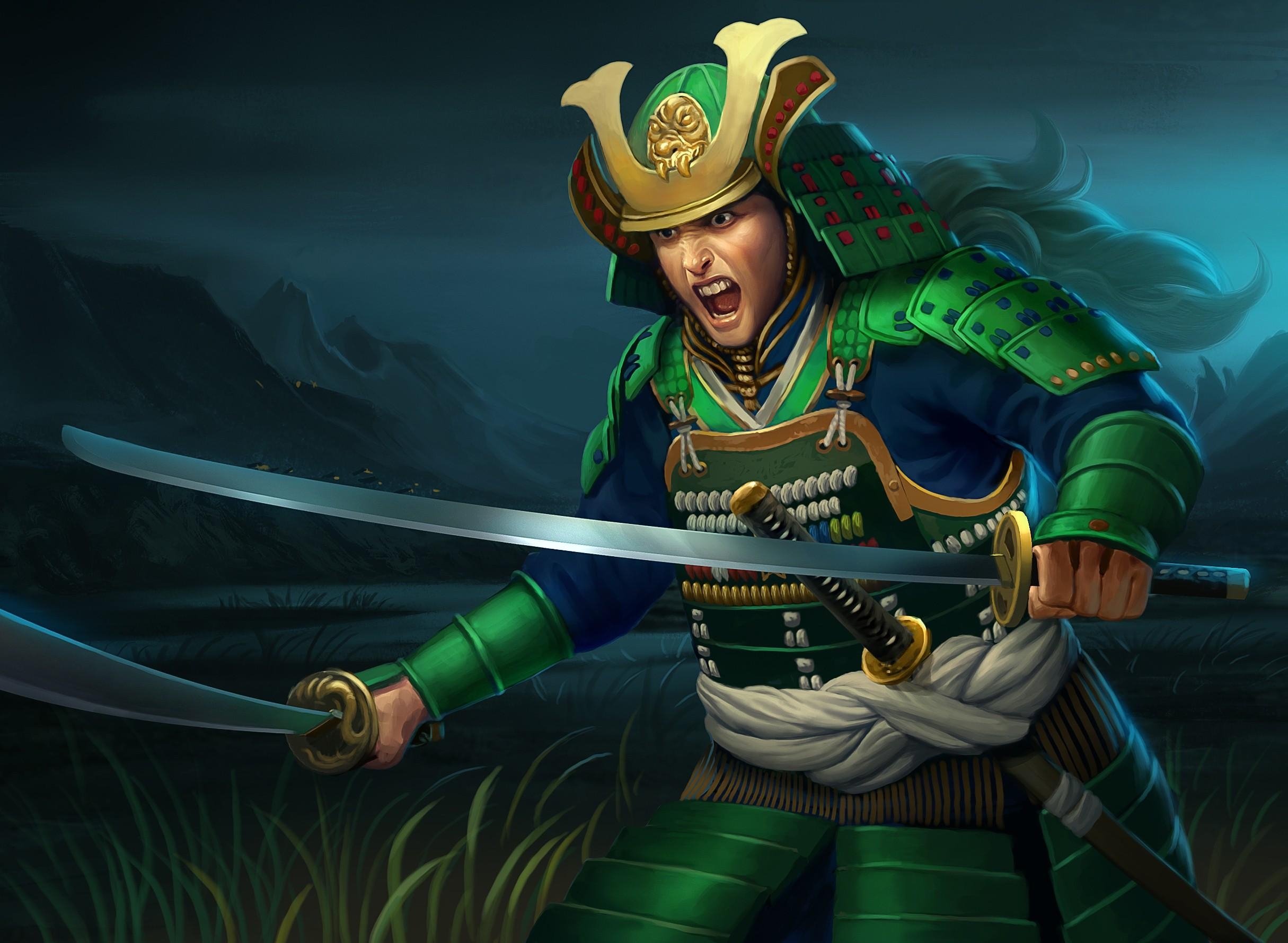 Воин с мечами