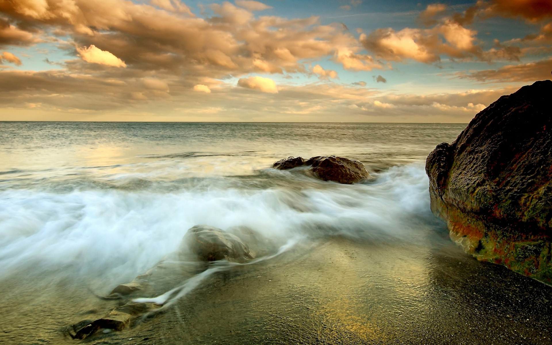 Wallpapers stones clouds sand on the desktop