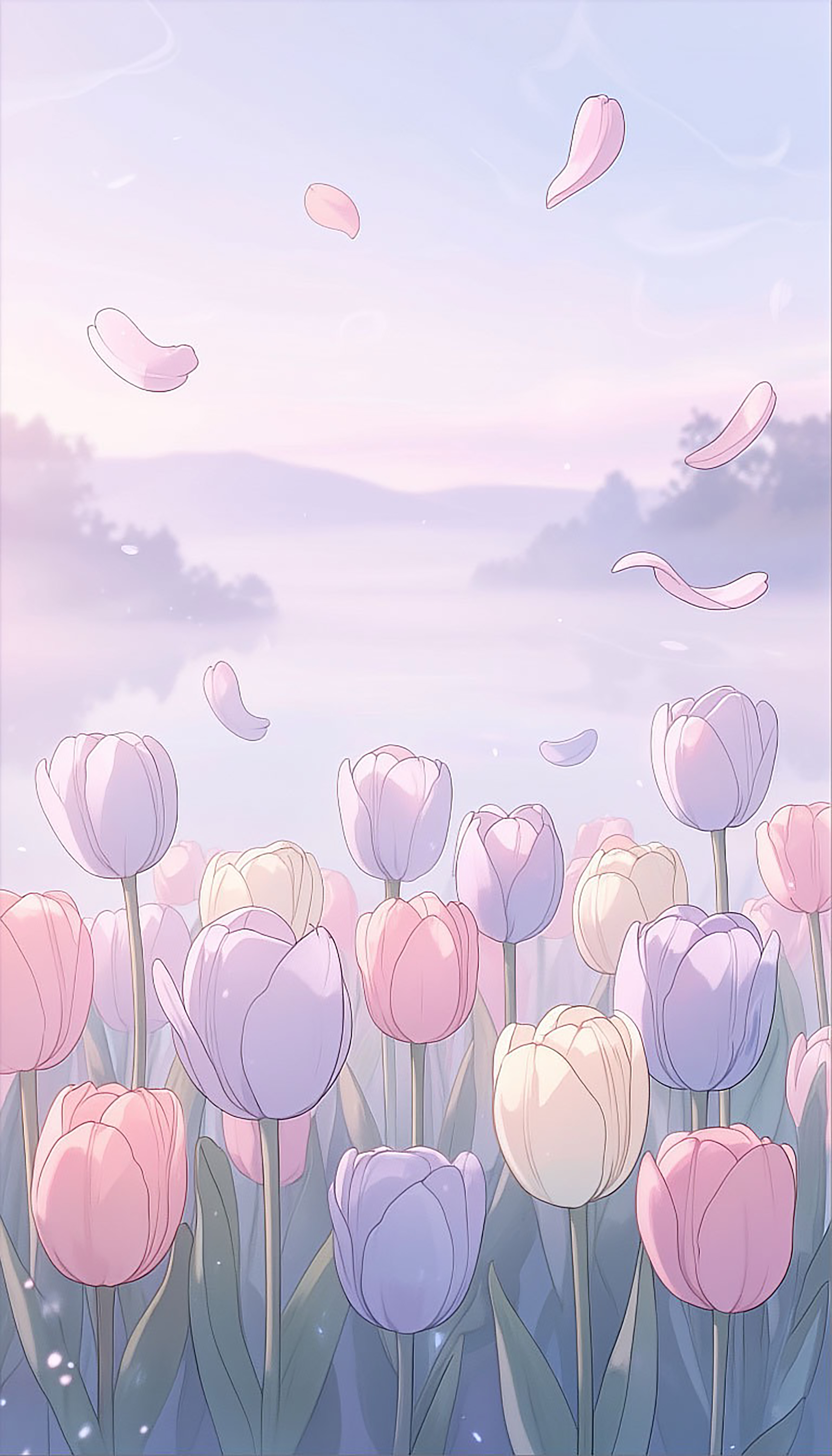 Бесплатное фото Тюльпаны утром