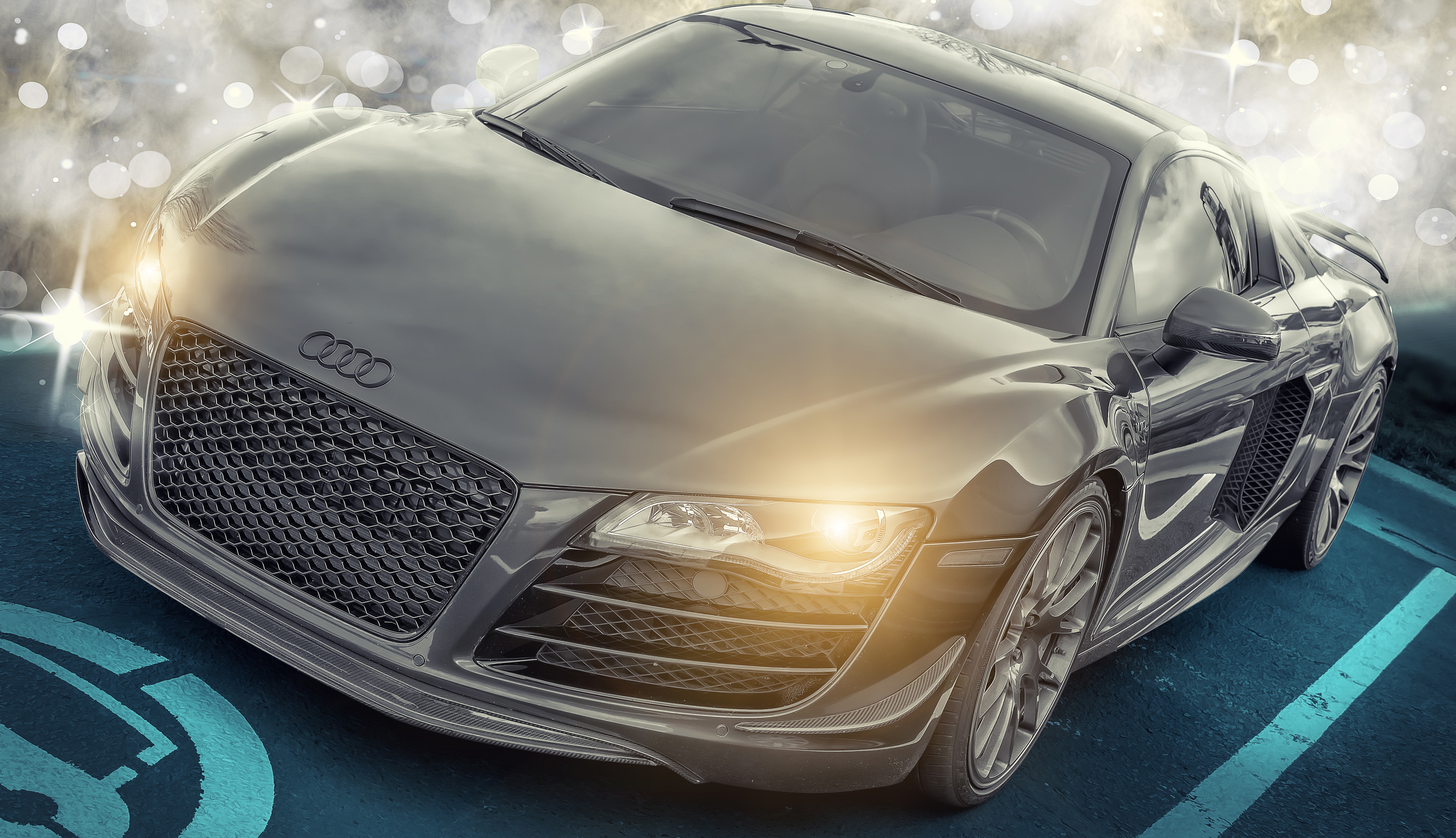 Free photo Rendering of a gray audi r8 quattro