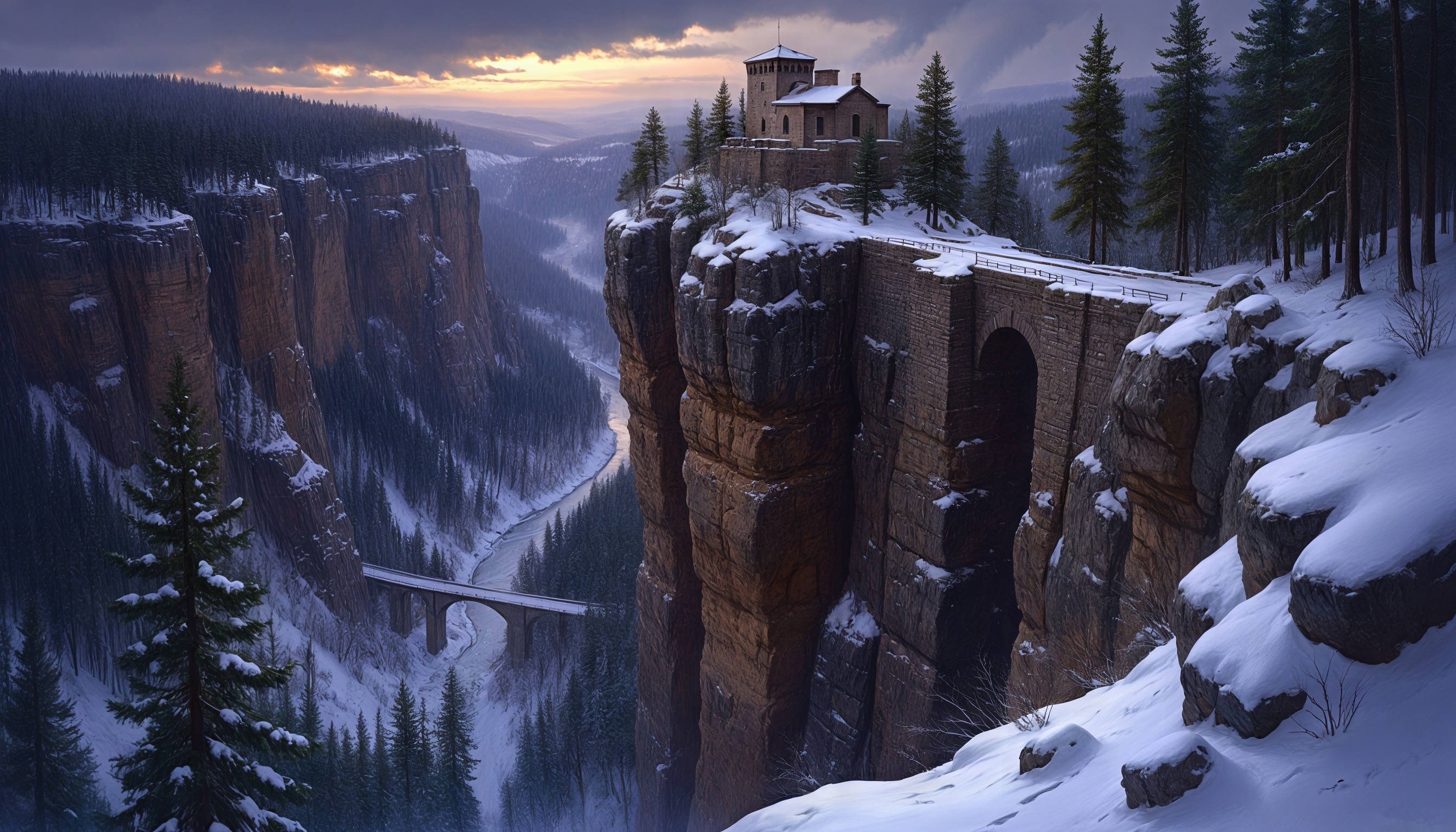 桌面上的壁纸冬景 岩石 雪