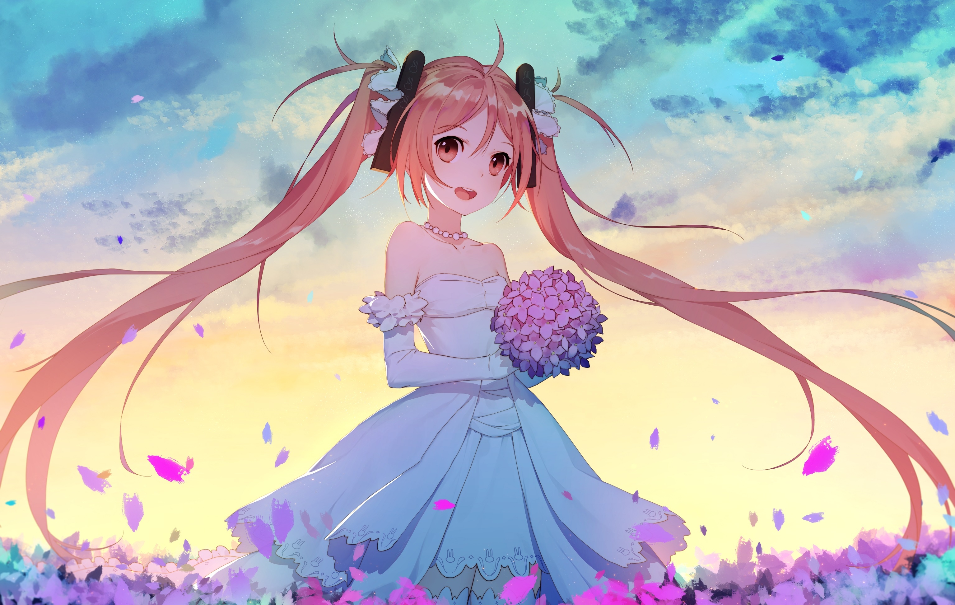 Wallpapers aihara enju bridal gown twintails on the desktop