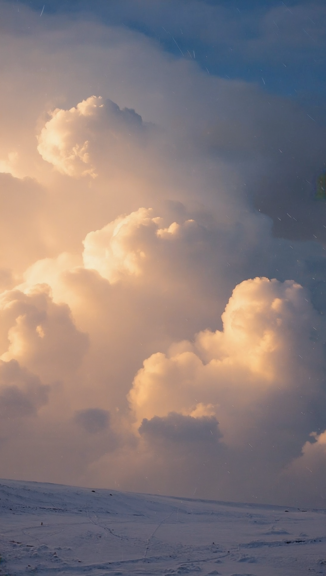 Free photo Wallpaper on your phone, landscape with sunlit clouds