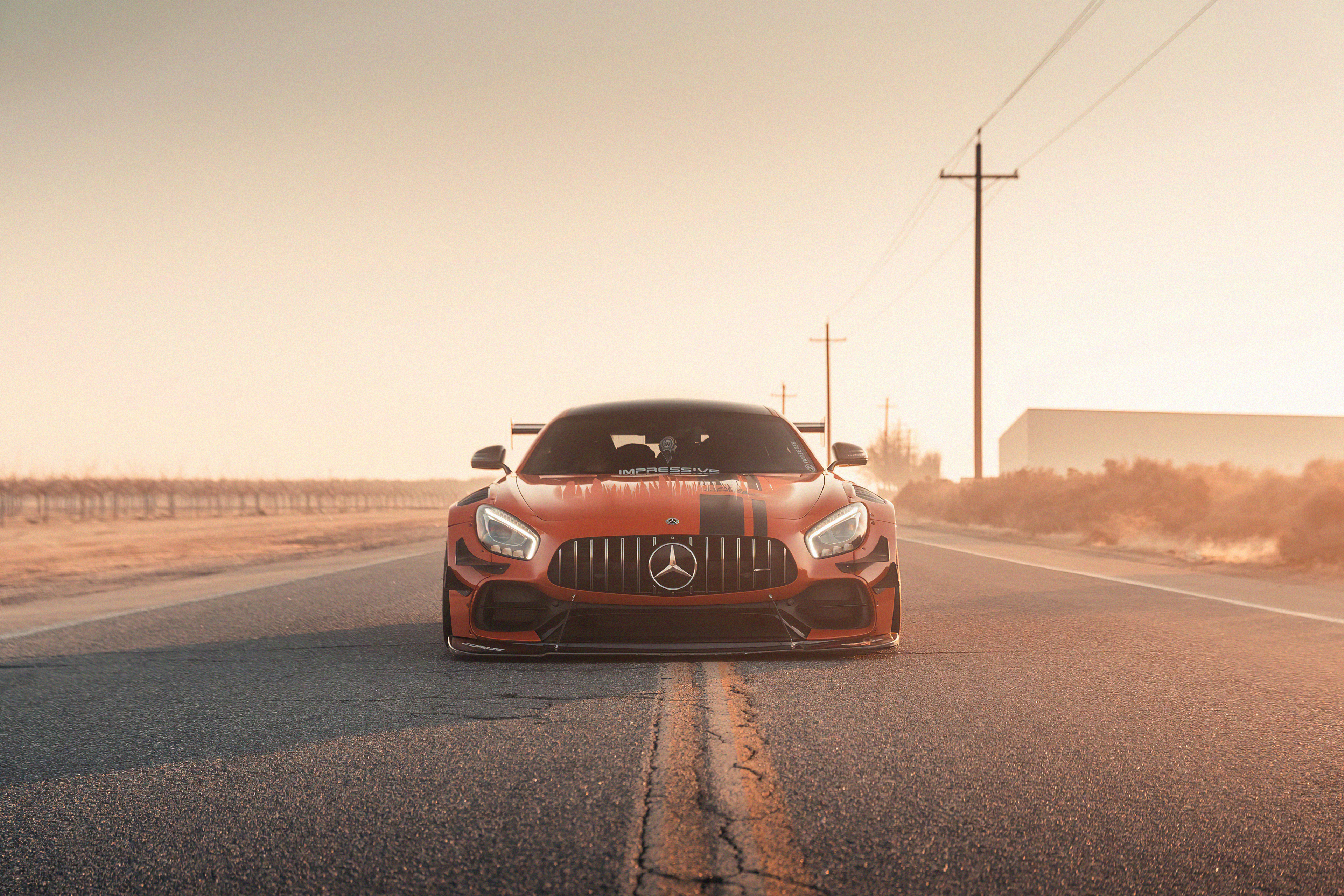 Free photo Mercedes AMG GTR in red