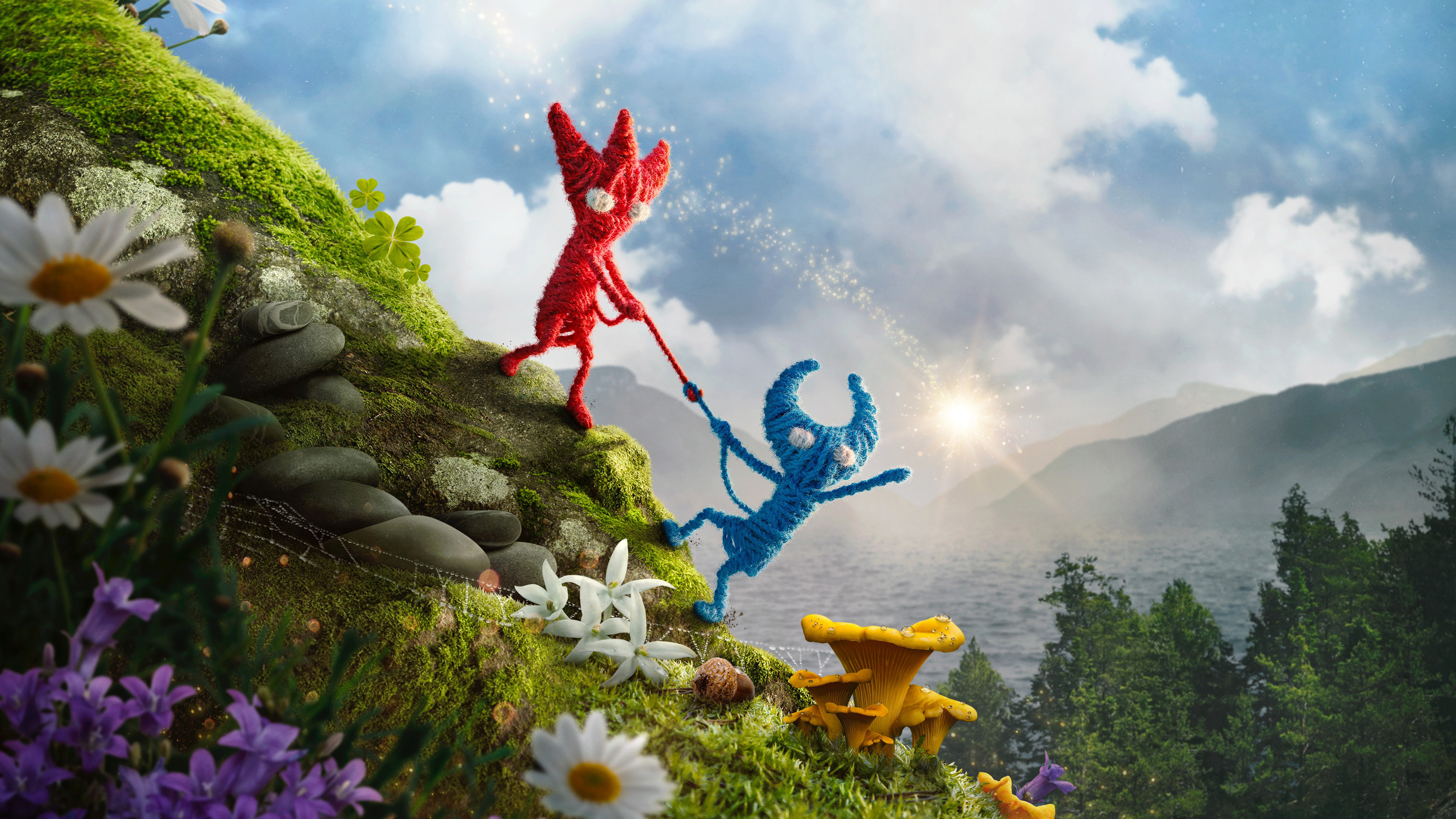 Бесплатное фото Постер видеоигры Unravel 2 для Xbox One