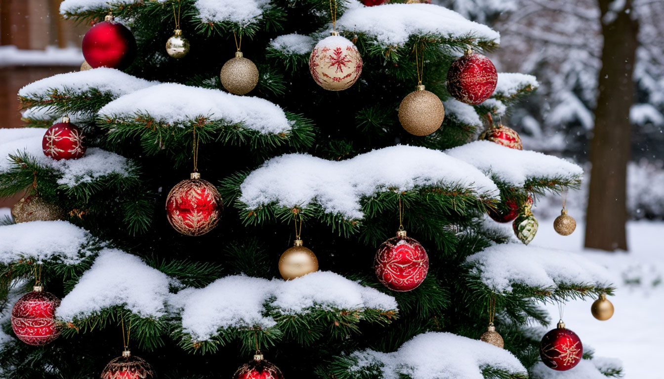 Бесплатная открытка Елка украшенная игрушками.